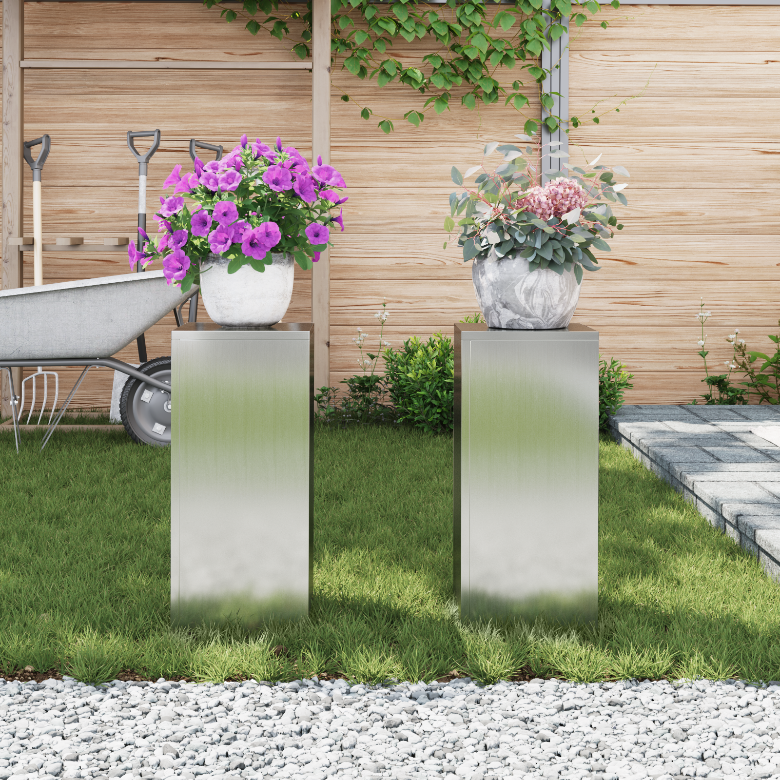 Lauko augalų atramos Pillar 2 pcs 24x24x55 cm Cinkuotas plienas - Image 4