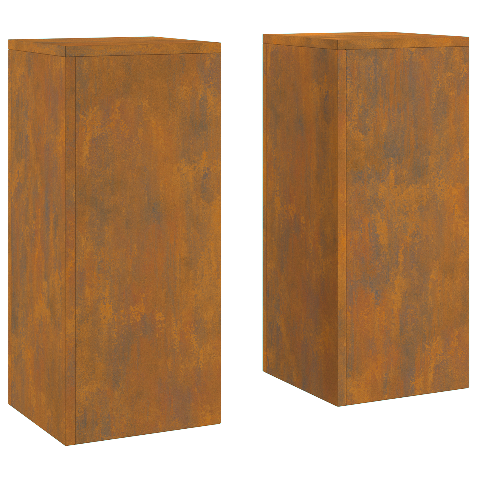 Outdoor Plant Stands Pillar 2 pcs 24x24x55 cm Weathering Steel - Image 2