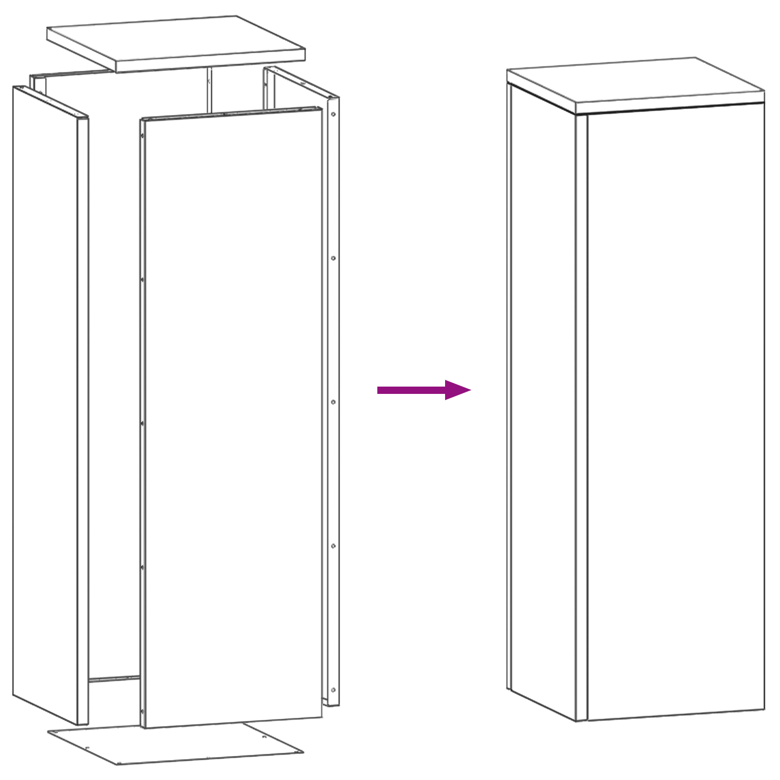 Lauko Augalų Stovai Pillar 2 vnt Balti 24x24x75 cm Plienas - Image 9