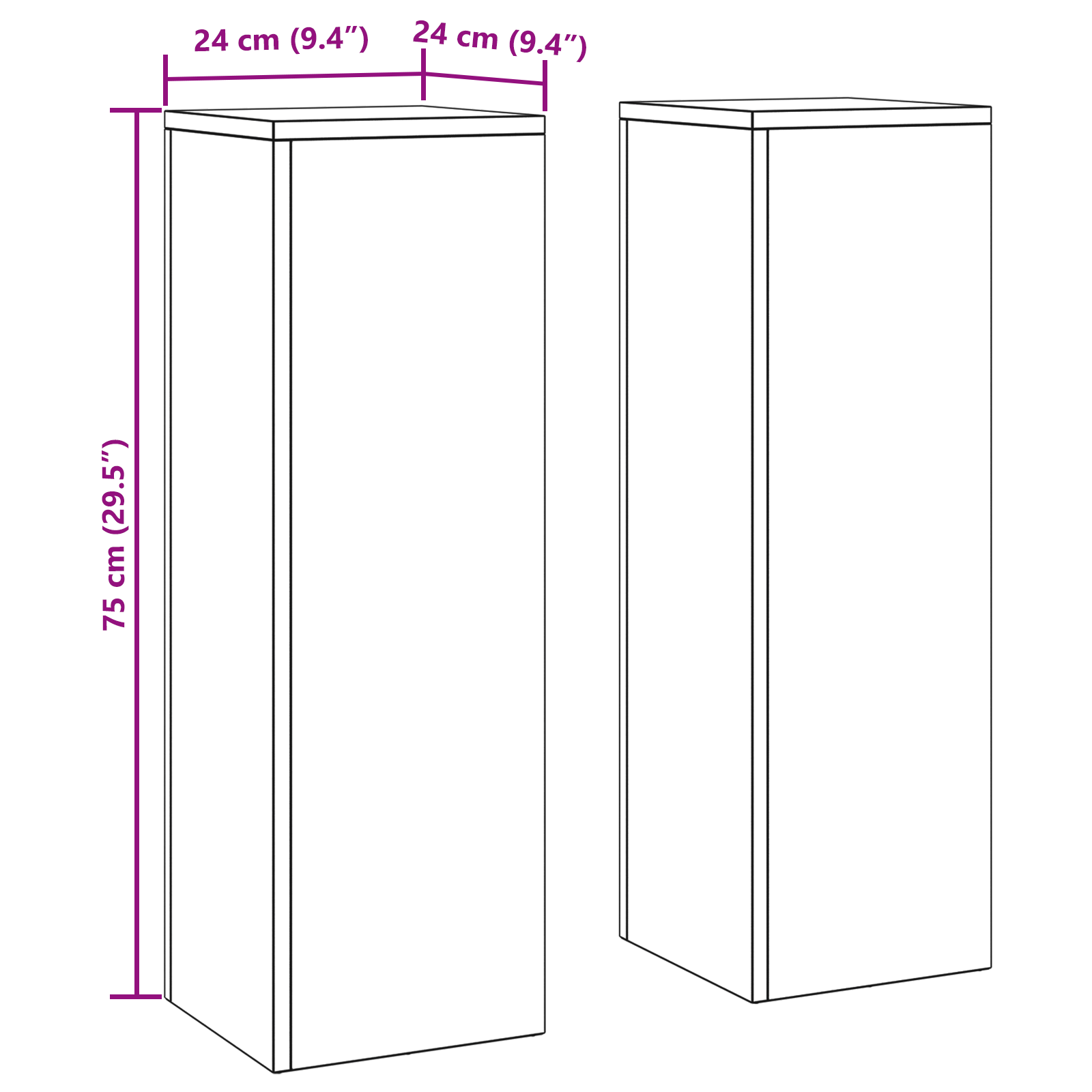 Lauko Augalų Stovai Pillar 2 vnt Balti 24x24x75 cm Plienas - Image 10