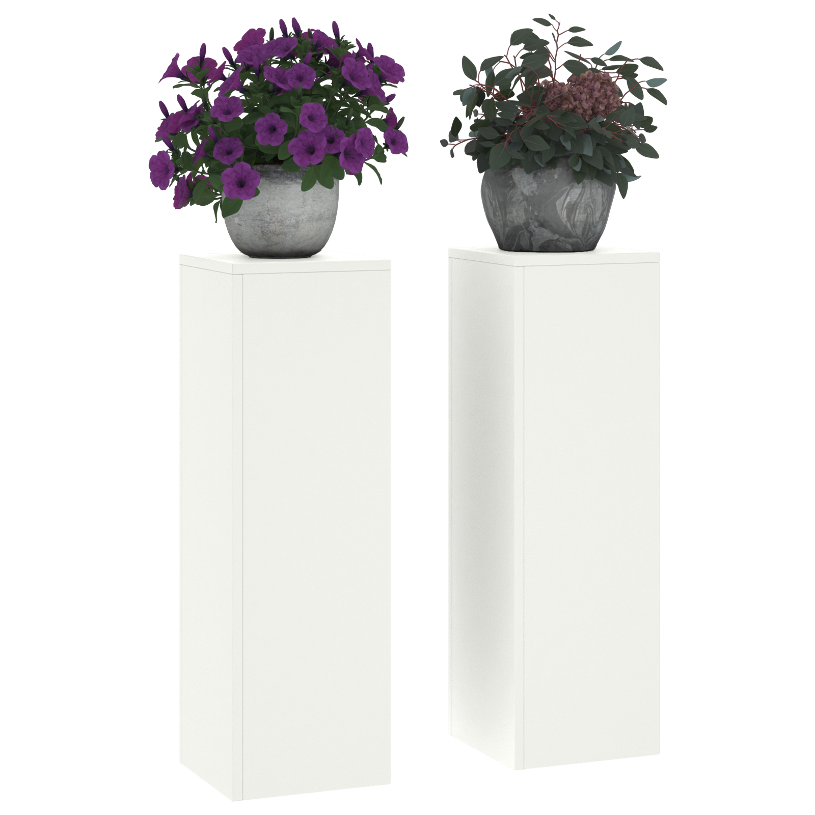 Lauko Augalų Stovai Pillar 2 vnt Balti 24x24x75 cm Plienas - Image 3