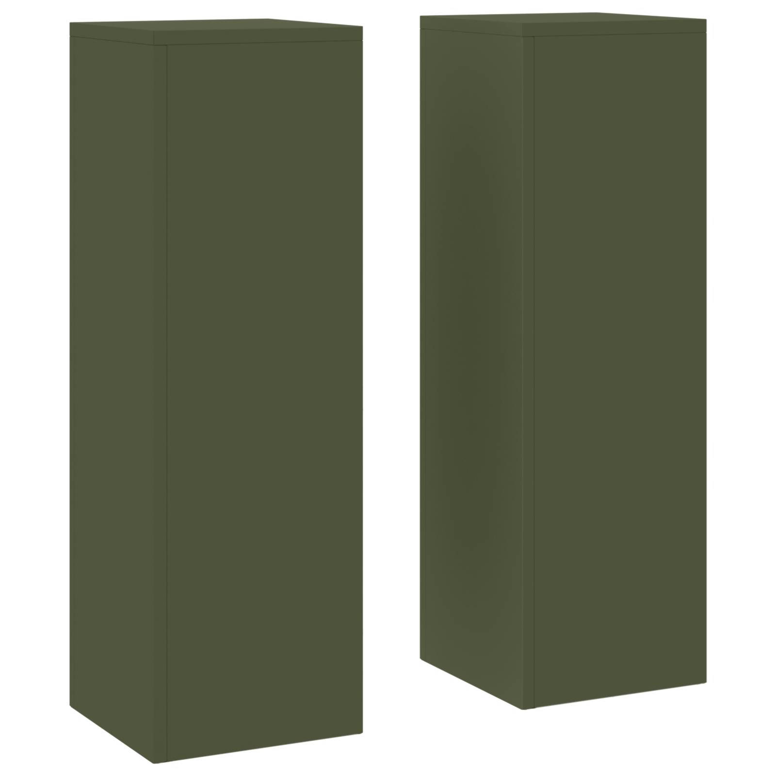 Lauko augalų stovai stulpas 2 vnt. Alyvuogių spalva 24x24x75 cm Plienas - Image 2