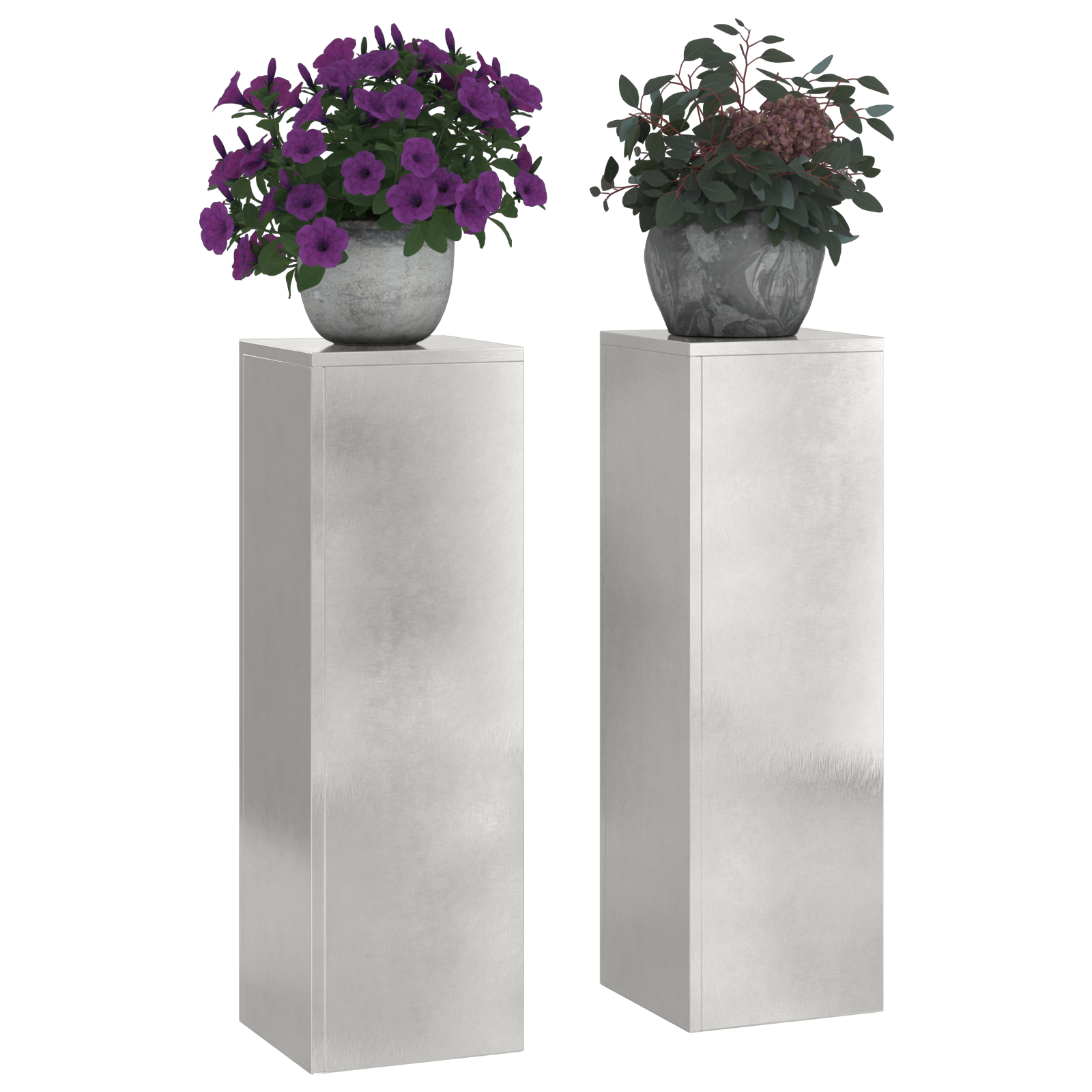 Outdoor Plant Stands Pillar 2 pcs 24x24x75 cm Stainless Steel - Image 3