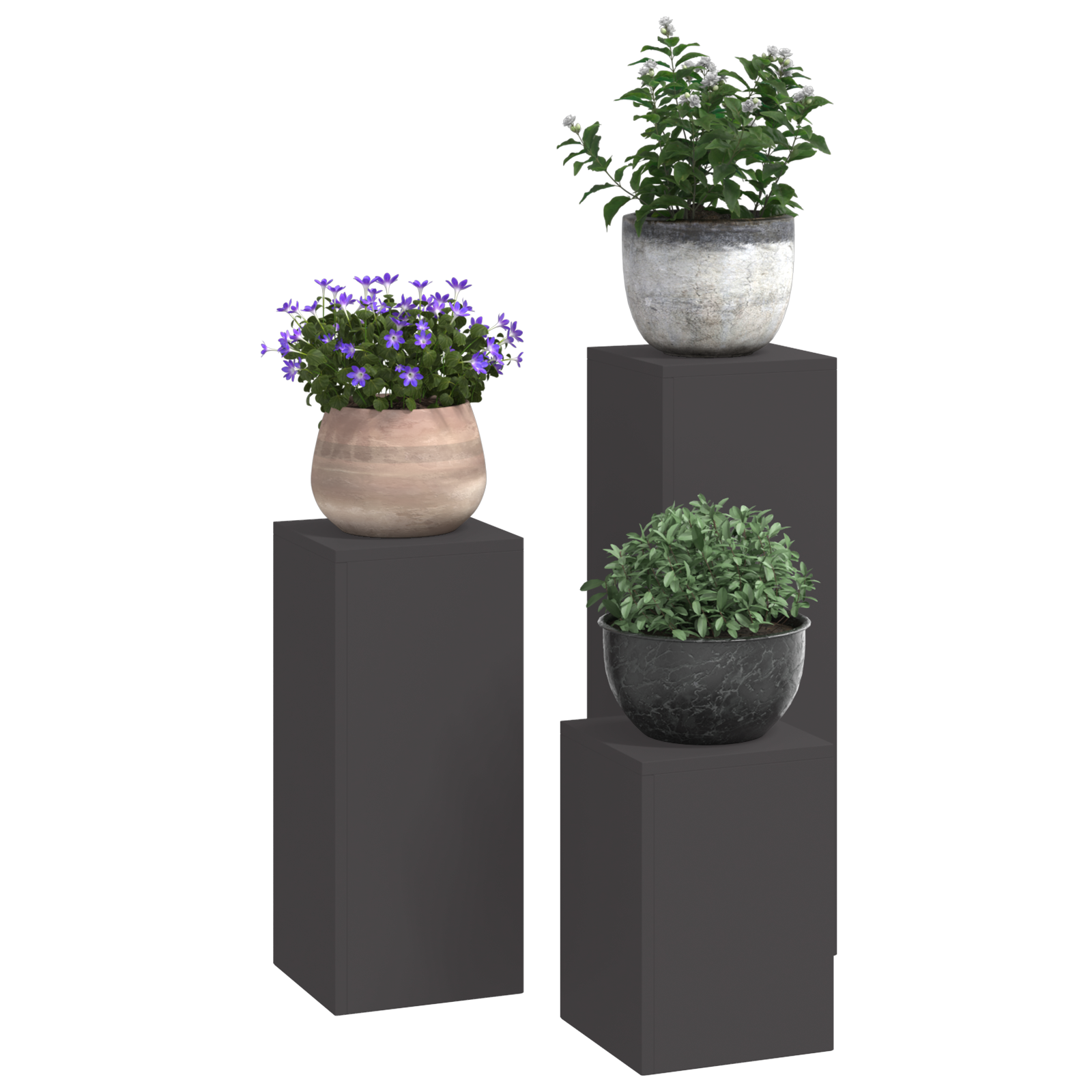 Lauko augalų stovai stulpas 3 vnt Juodas plienas - Image 3