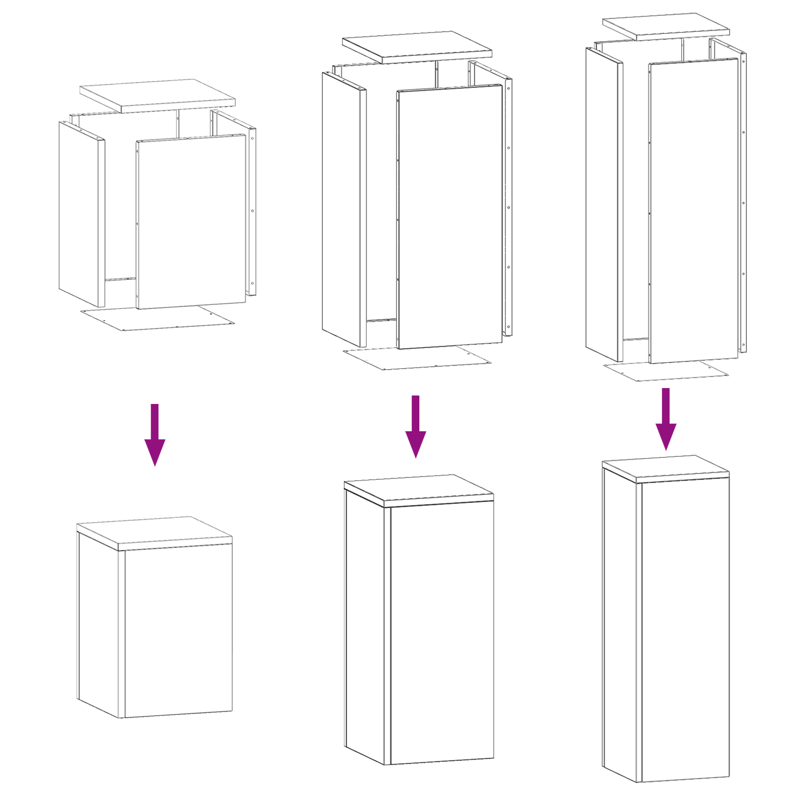 Lauko augalų stovai - 3 dalių antracito plieno rinkinys - Image 10