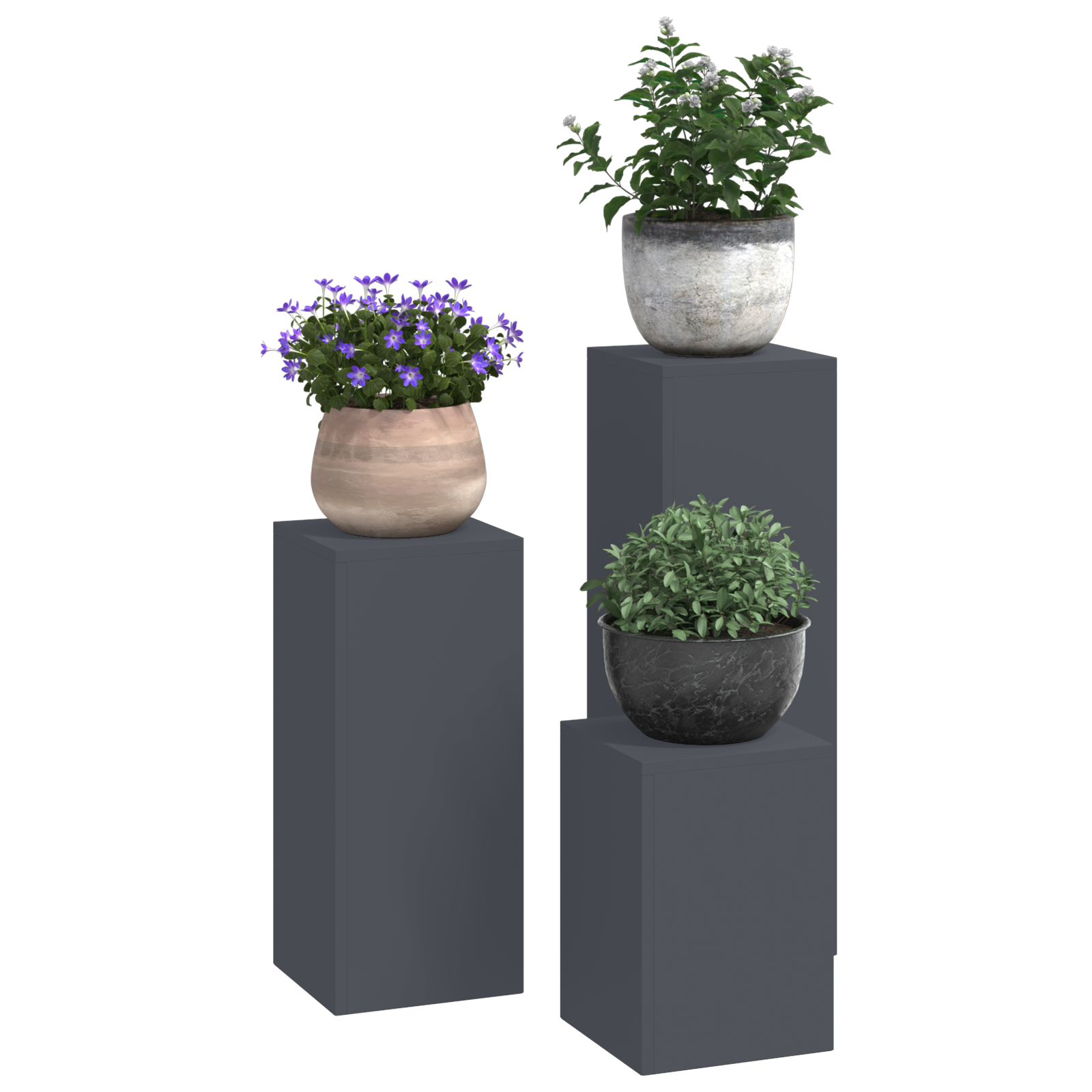 Lauko augalų stovai - 3 dalių antracito plieno rinkinys - Image 3