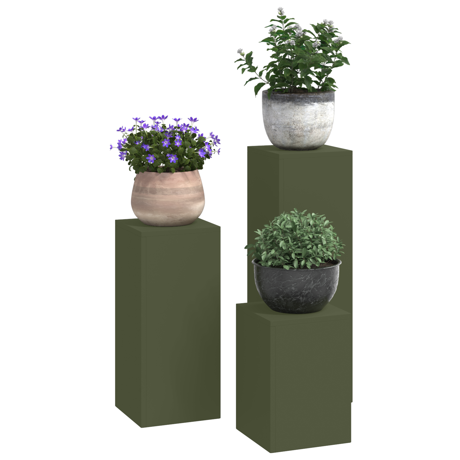 lauko gėlių stovai 3 vnt Alyvuogių plieno - Image 3