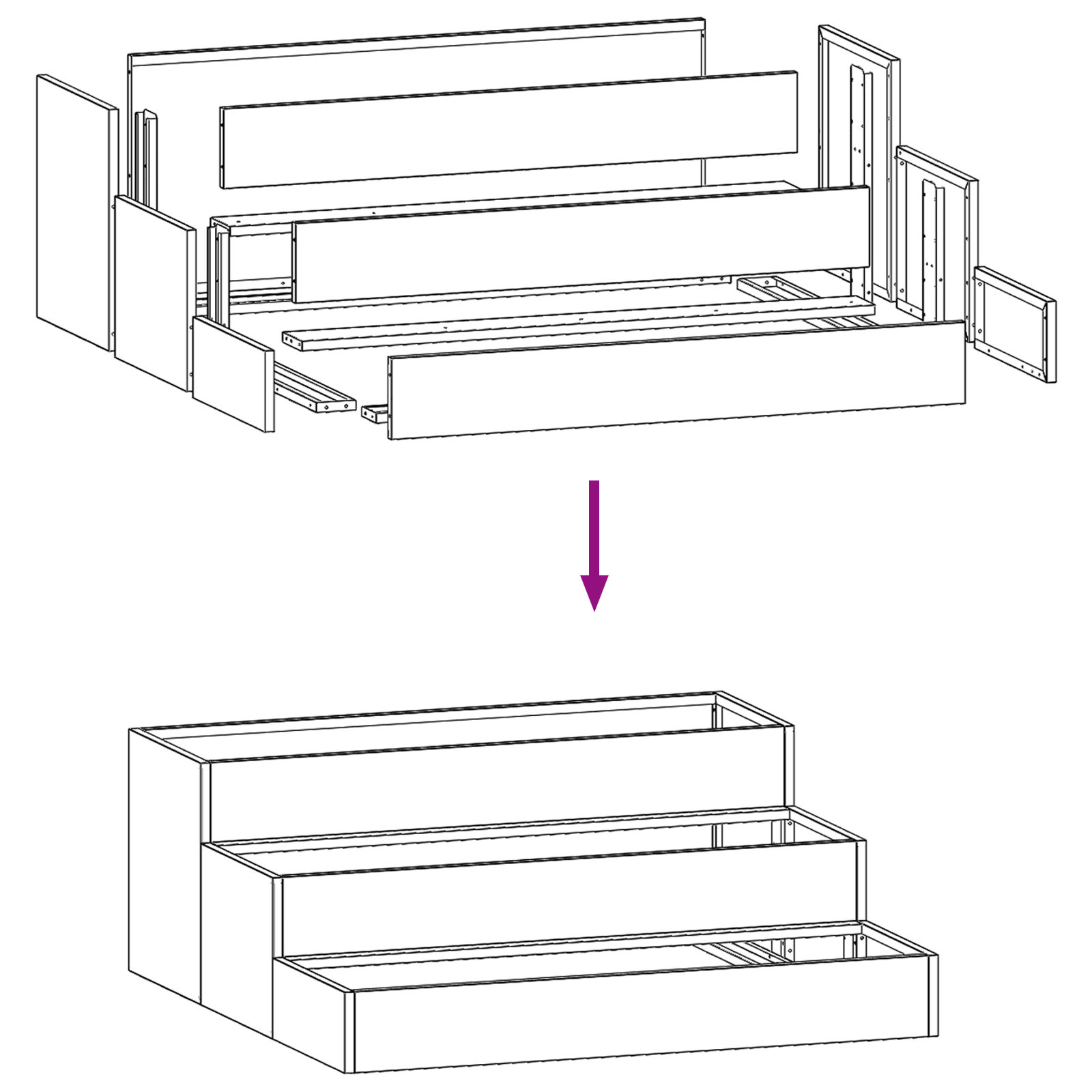 Garden Planter 3-Tier 90x90x35 cm Anthracite Steel - Image 10