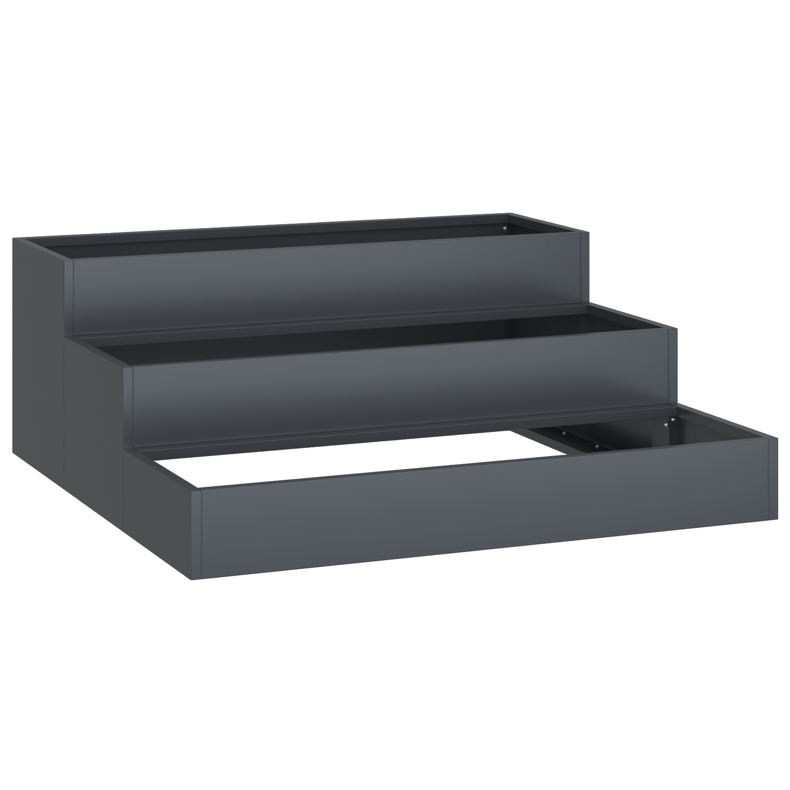 Garden Planter 3-Tier 90x90x35 cm Anthracite Steel - Image 2