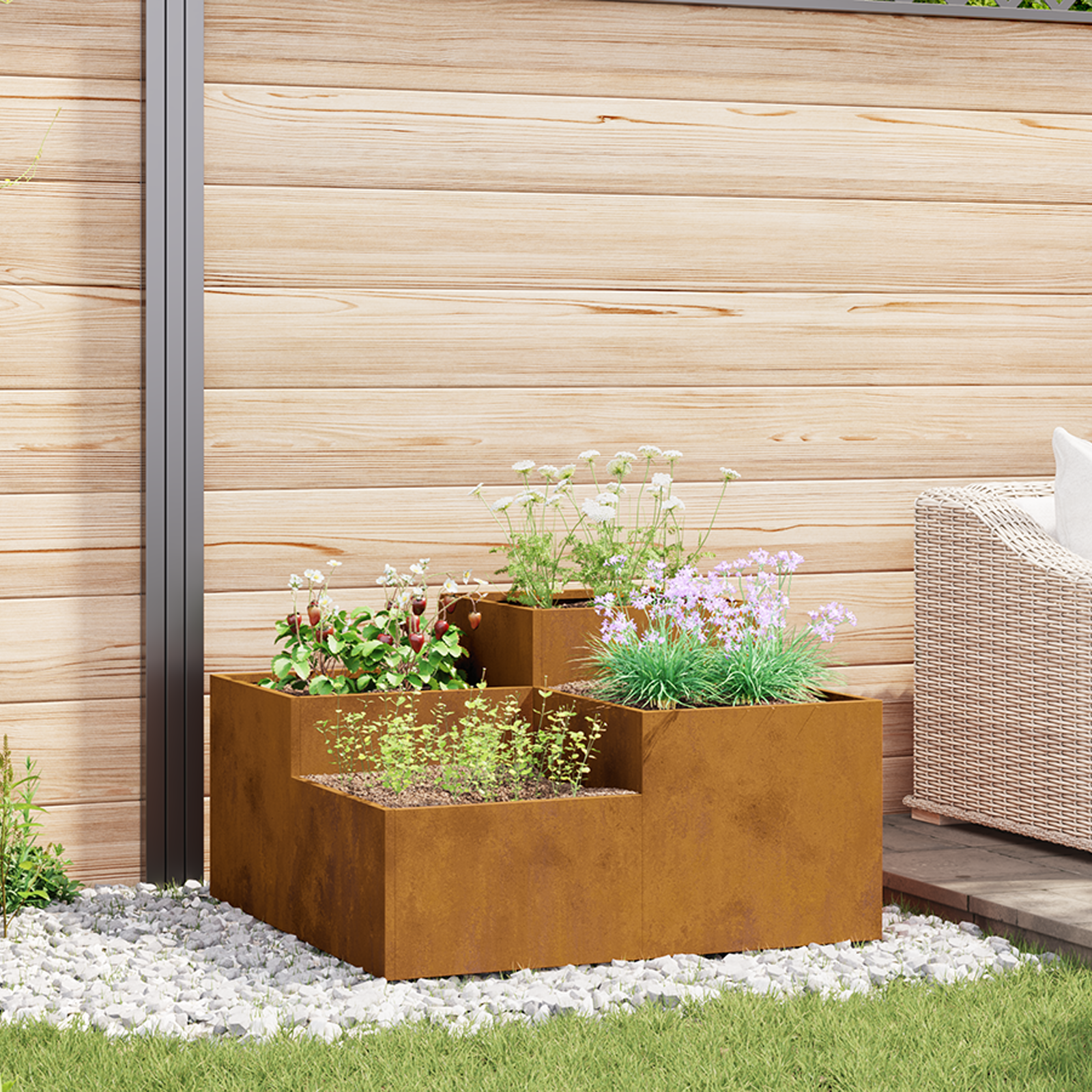 Plantenbak 100x100x48 cm cortenstaal