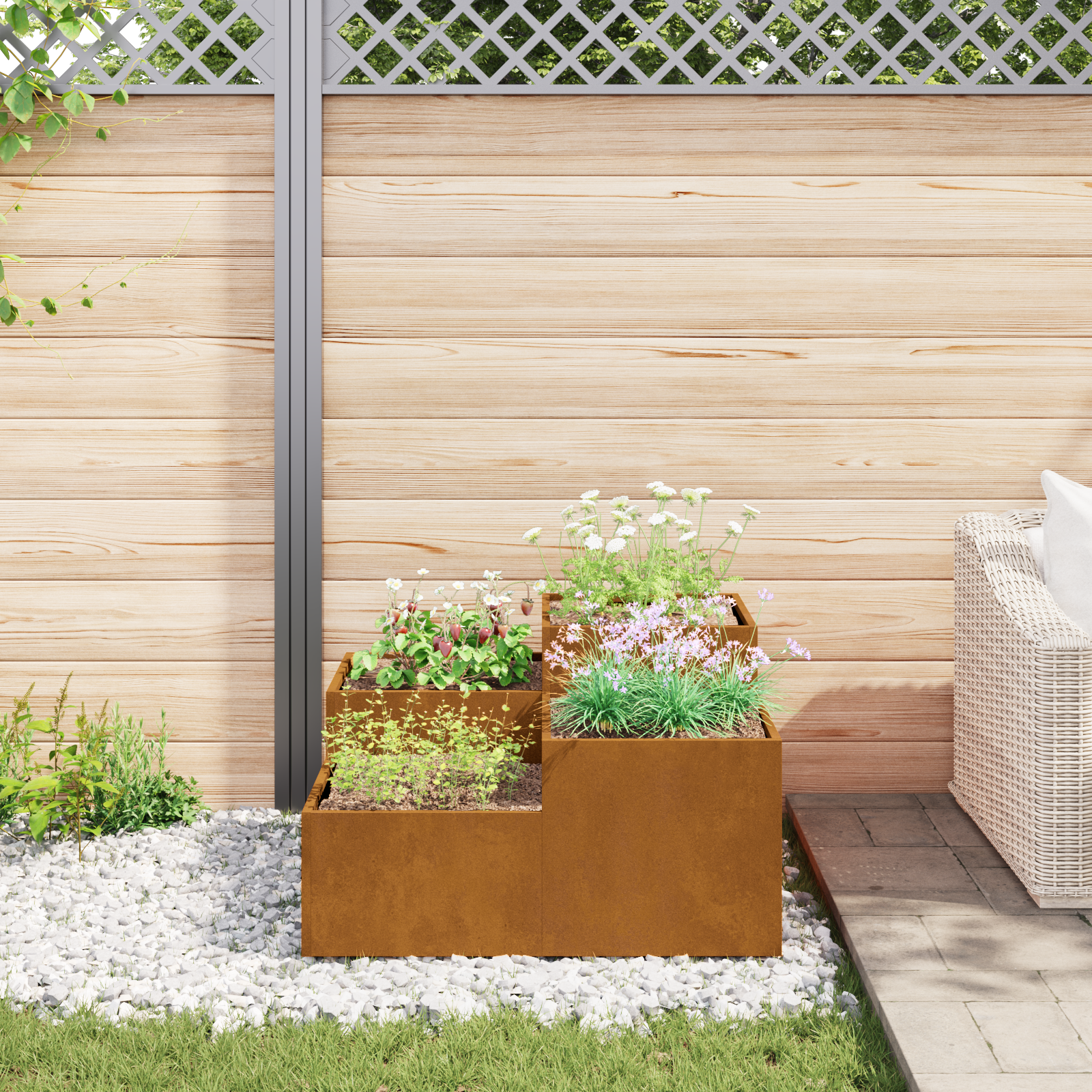 Garden Planter 80x80x48 cm Weathering Steel - Image 4