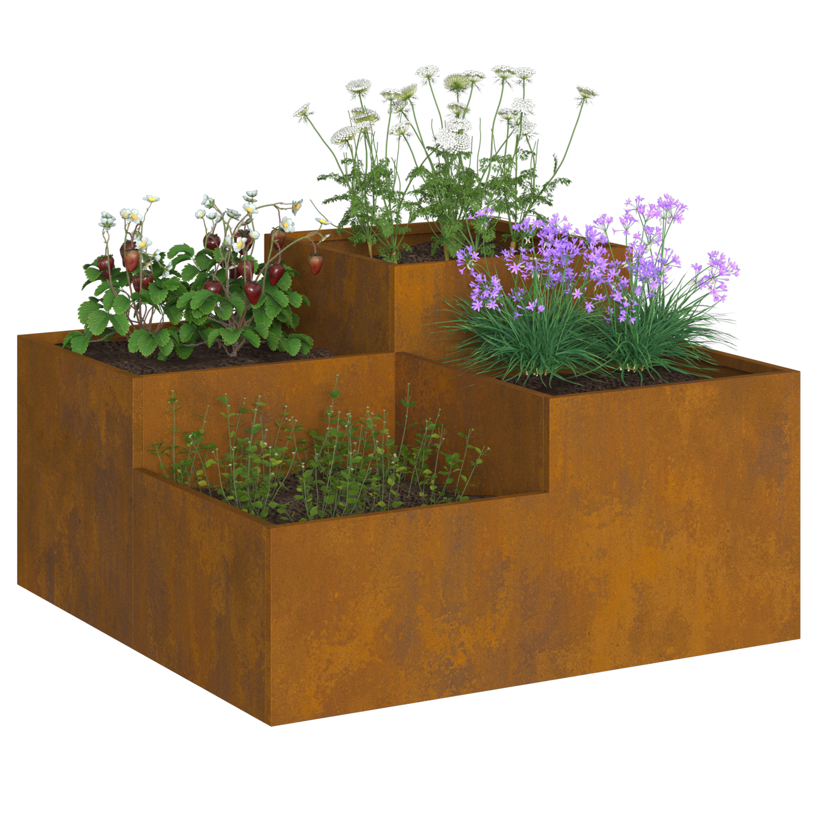 Garden Planter 80x80x48 cm Weathering Steel - Image 3