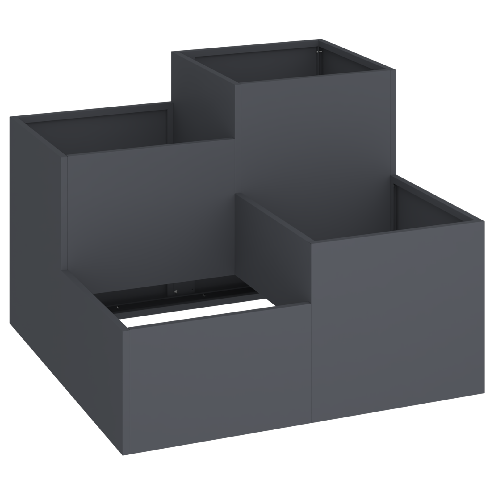 Garden Planter 80x80x60 cm Anthracite Steel - Image 2