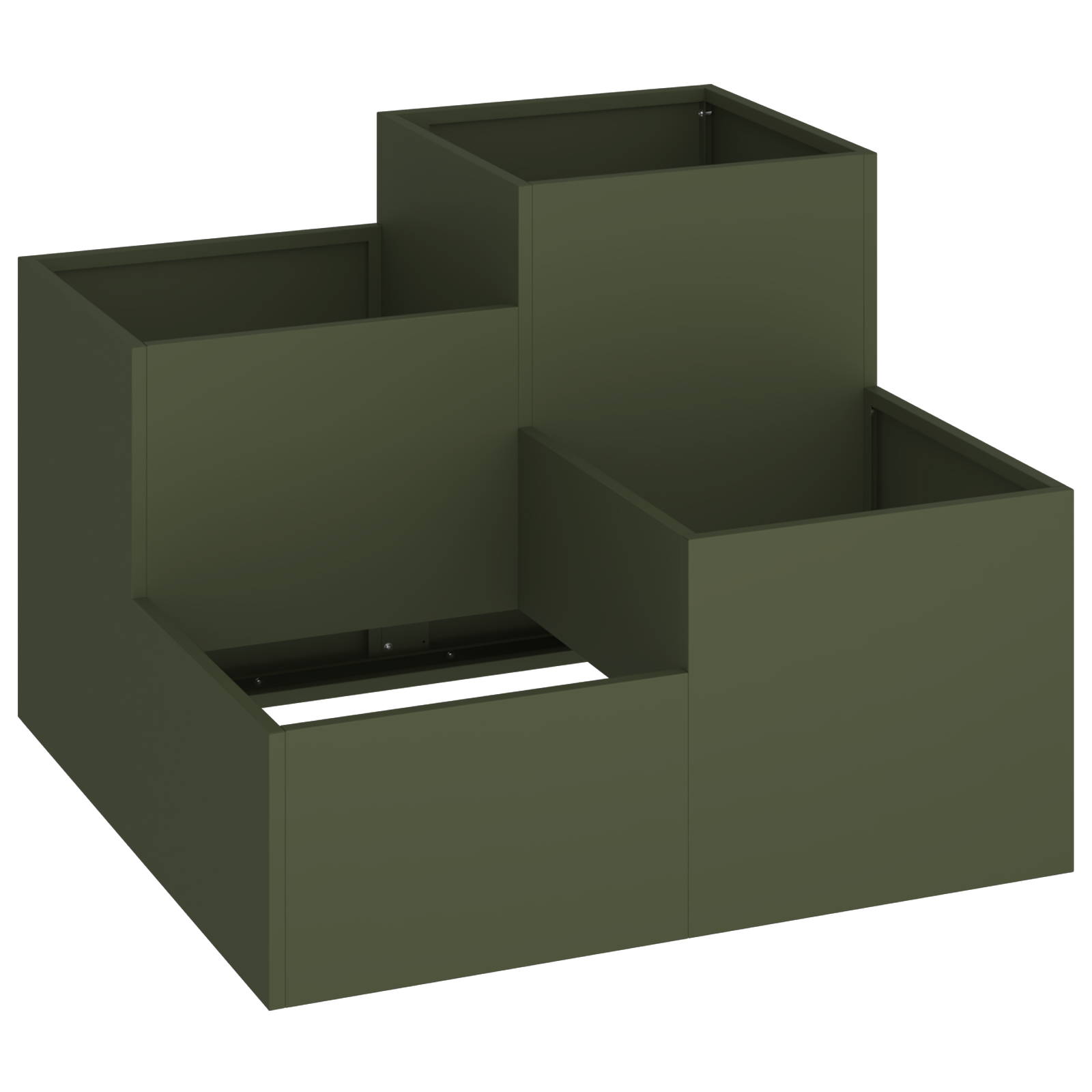 Thumbnail - vidaXL Pflanzkübel 80x80x60 cm Olivgrün Stahl