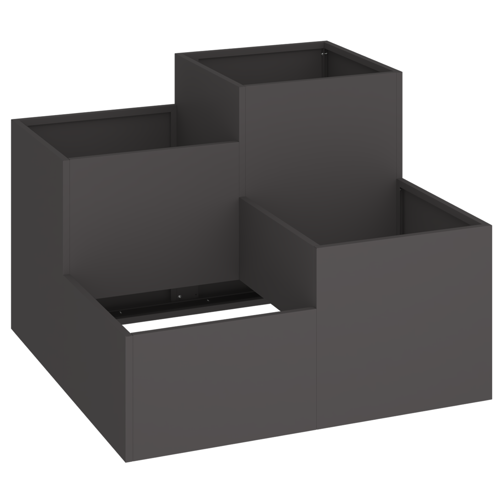 Garden Planter 100x100x60 cm Black Steel - Image 2
