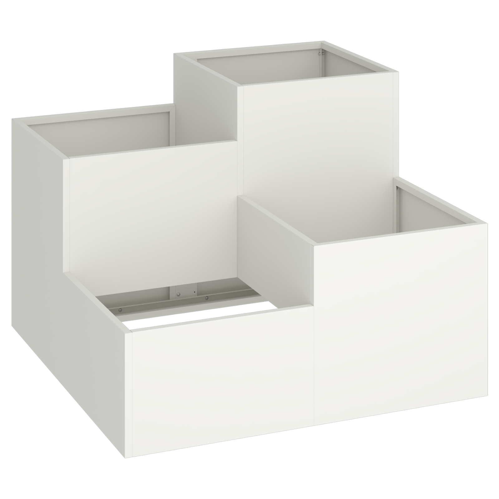 Garden Planter 100x100x60 cm White Steel - Image 2