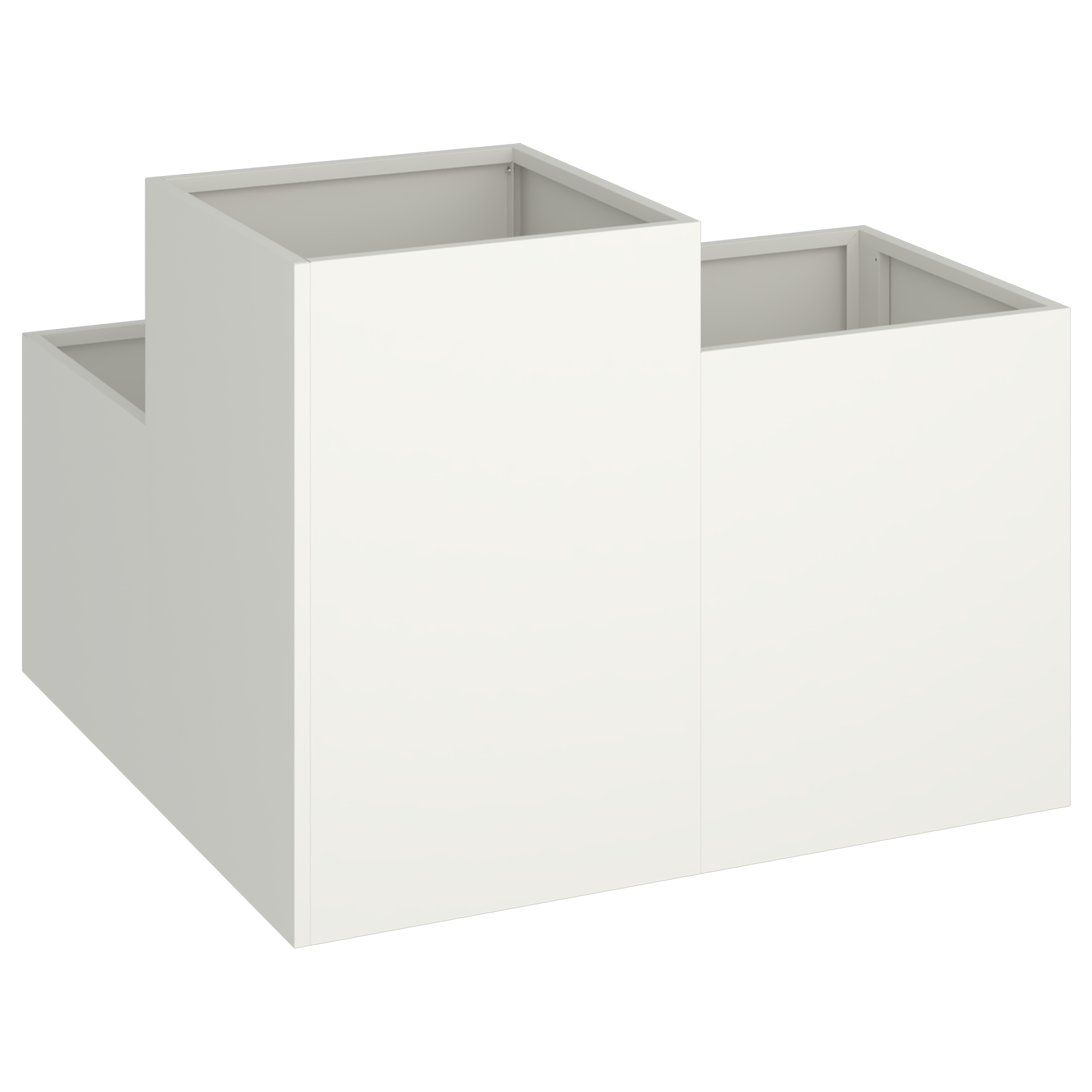 Garden Planter 100x100x60 cm White Steel - Image 7