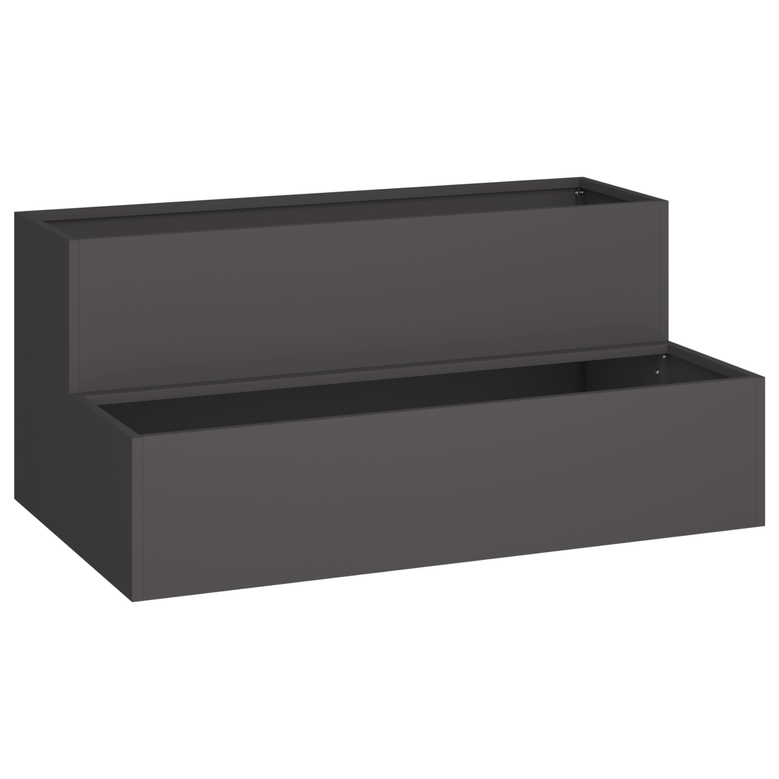 Garden Planter - 2-Tier Black Steel, 100x60x45 cm - Image 2