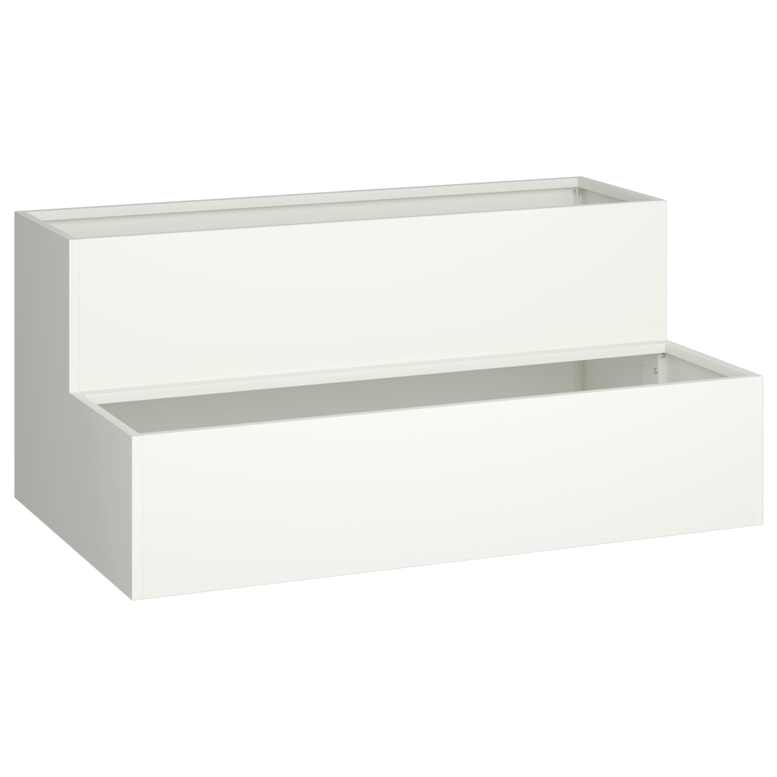 Garden Planter 2-Tier 100x60x45 cm White Steel - Image 2