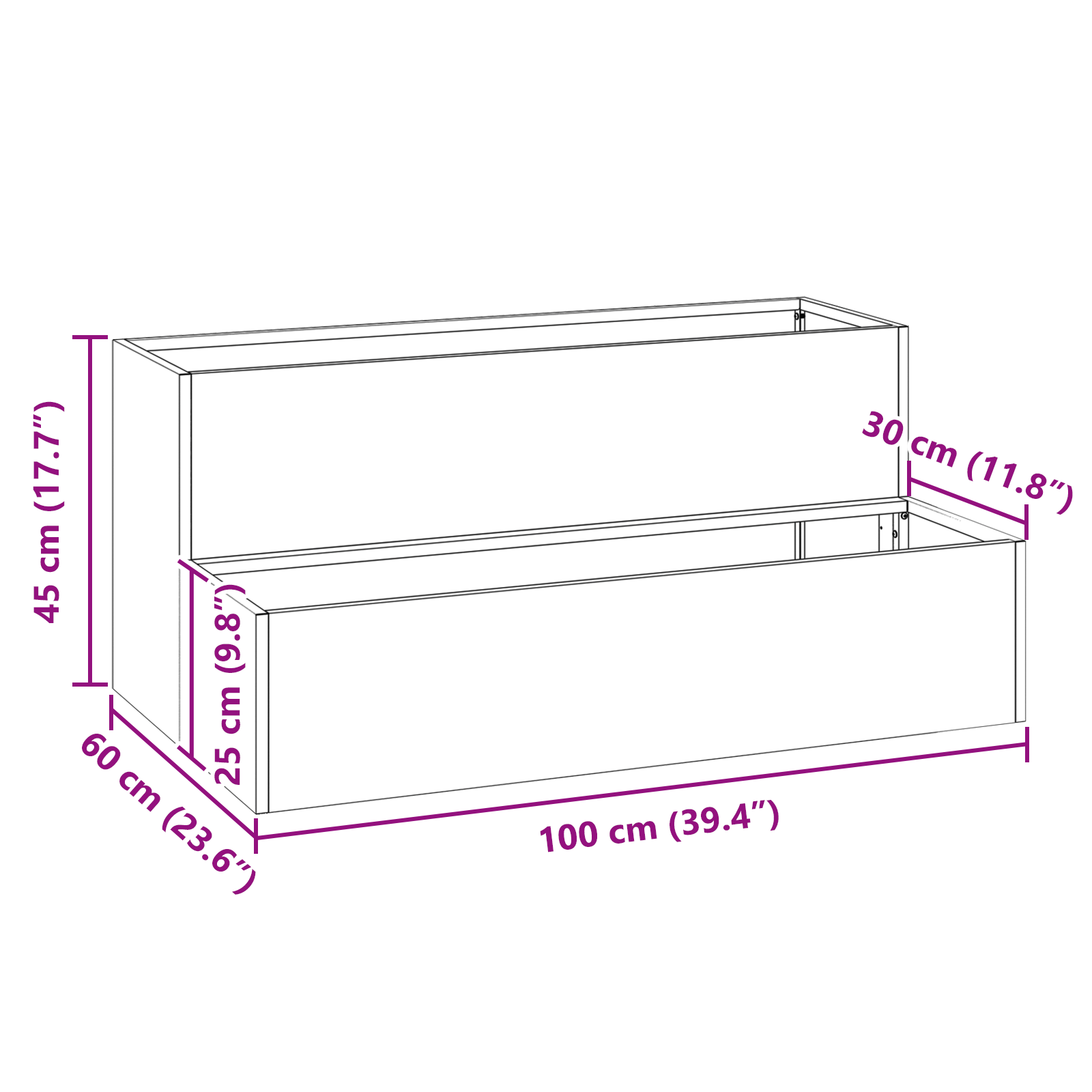 Garden Planter 2-Tier 100x60x45 cm Olive Green Steel - Image 11