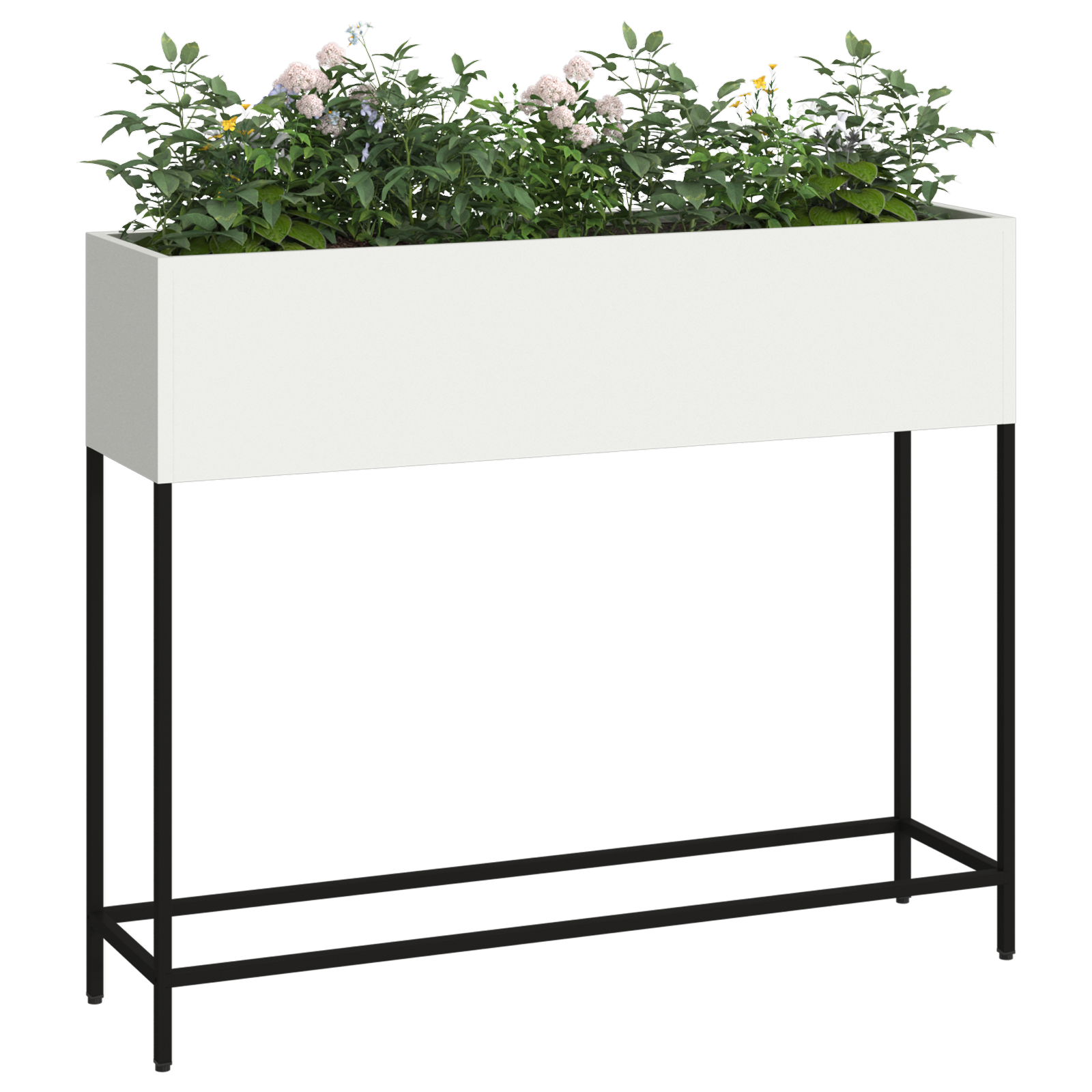 Raised Garden Planter 100x26x82 cm White Steel - Image 3