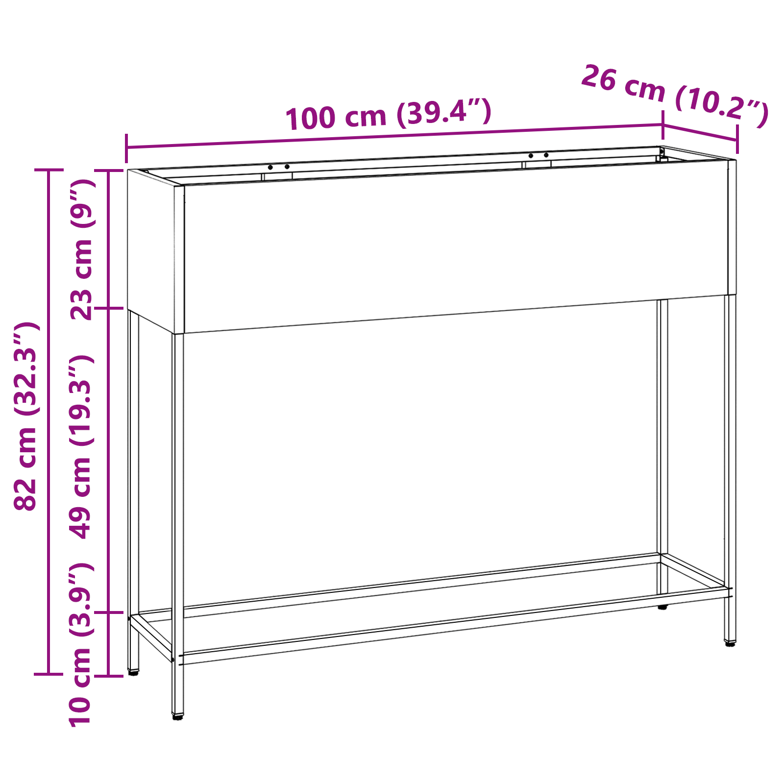 Raised Garden Planter 100x26x82 cm Galvanised Steel - Image 11