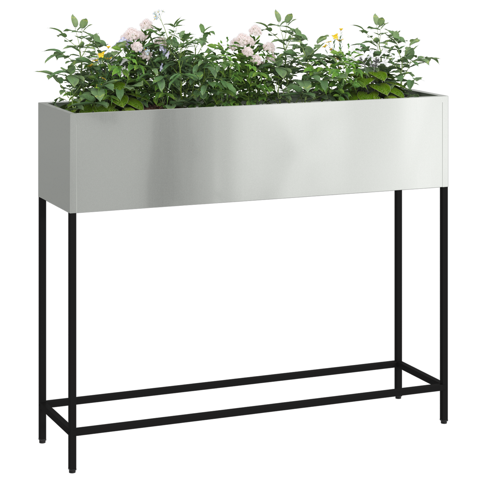 Raised Garden Planter 100x26x82 cm Galvanised Steel - Image 3
