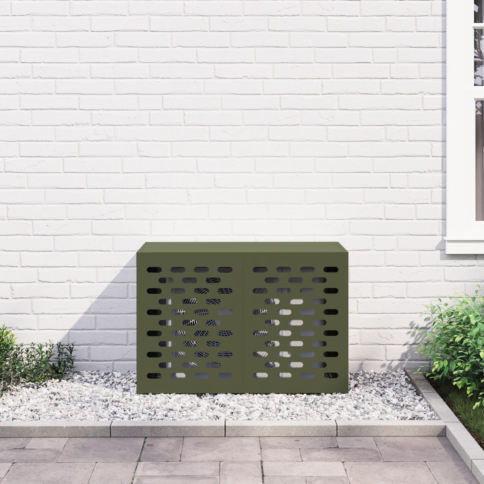 Air Conditioner Cover - Olive Green, 90x40x60 cm, Steel - Image 4