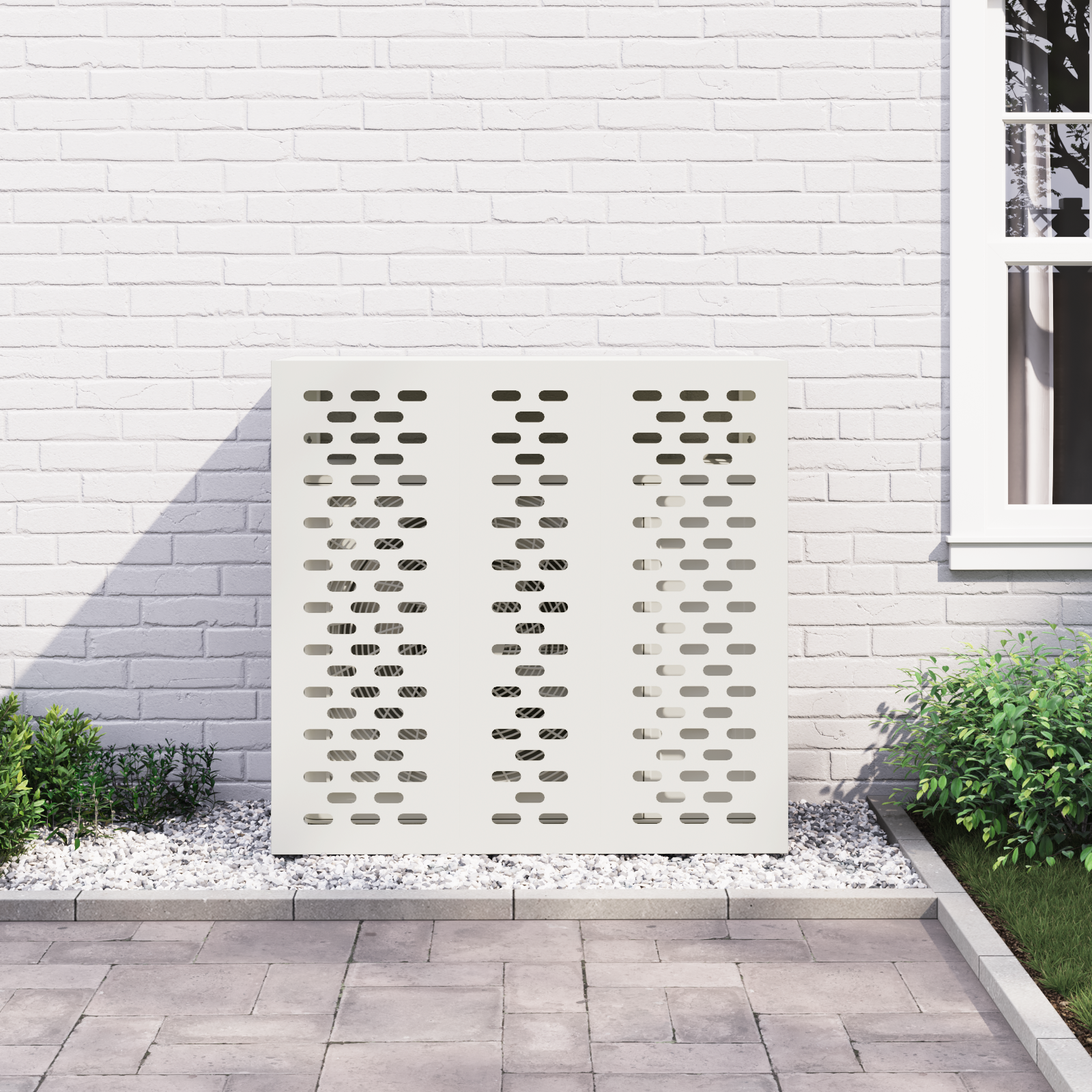 Air Conditioner Cover White 110x50x105 cm Steel - Image 4