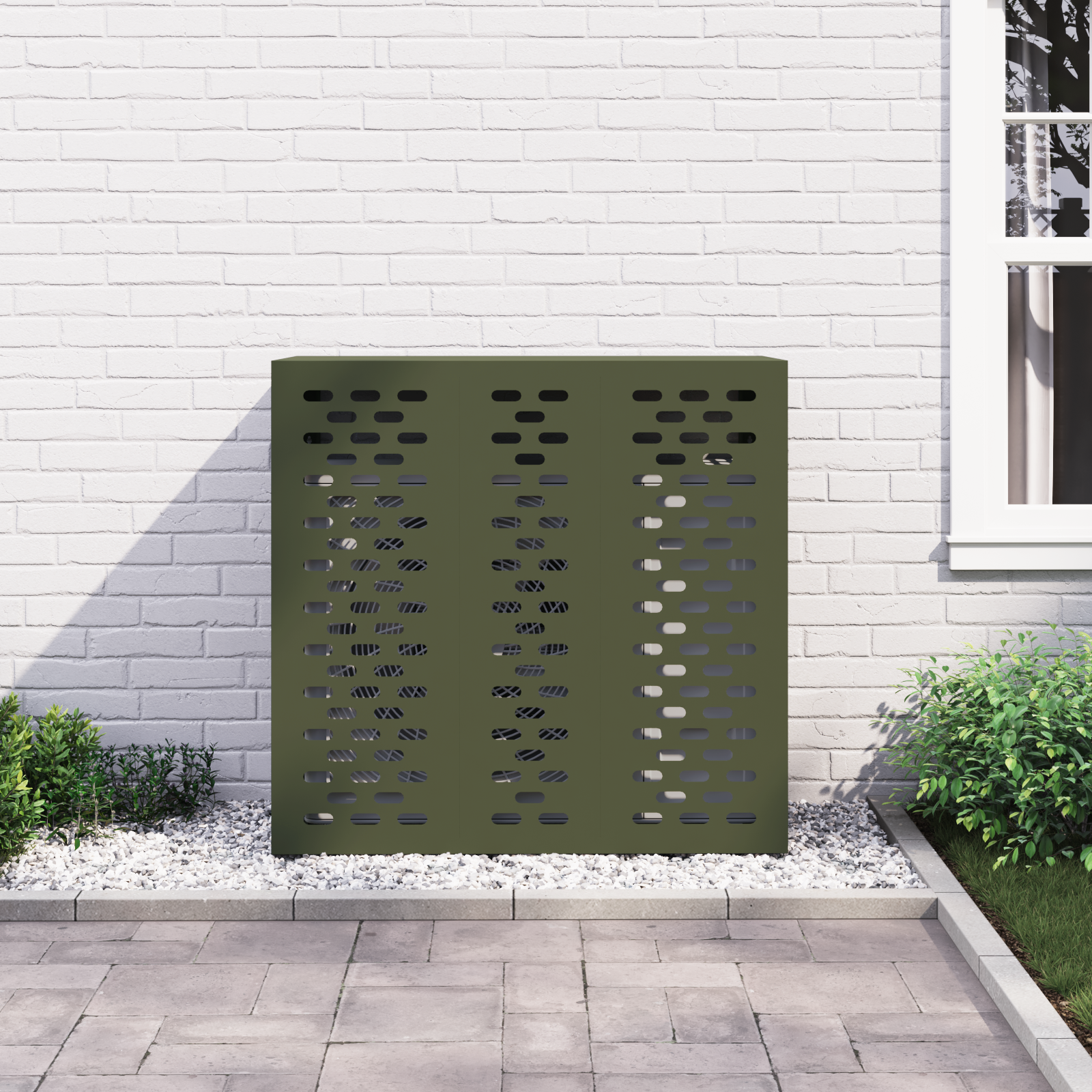 Air Conditioner Cover - Olive Green, 110x50x105 cm, Steel - Image 4