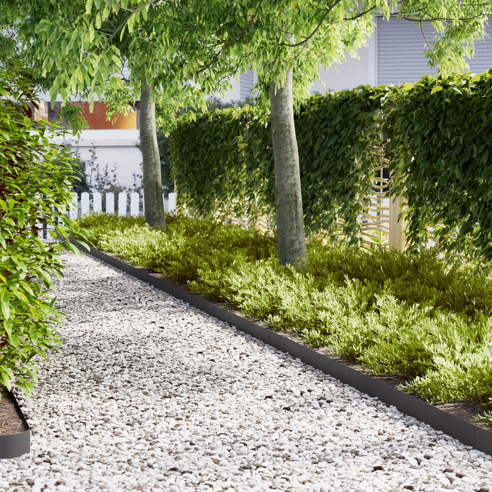Lawn Edgings 50 pcs Black 100x0.5x15 cm Steel