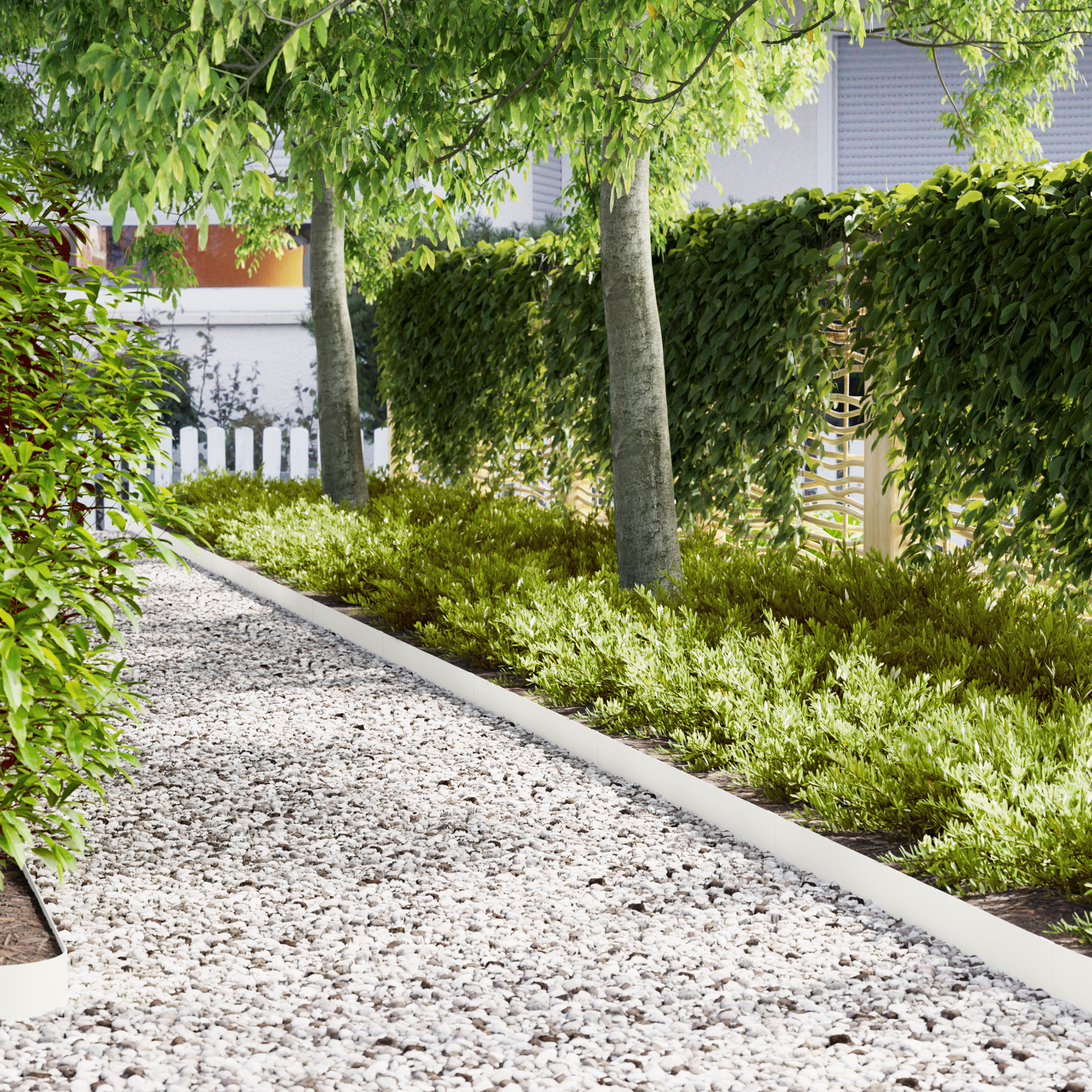 Lawn Edgings 50 pcs White 100x0.5x15 cm Steel
