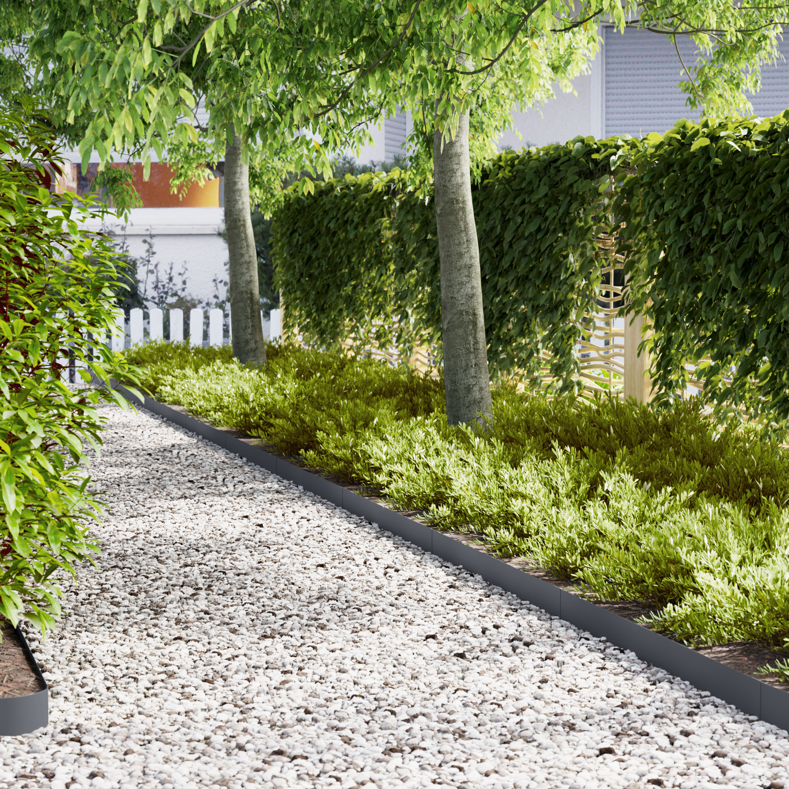 Lawn Edgings 20 pcs Anthracite 100x0,5x15 cm Plastic