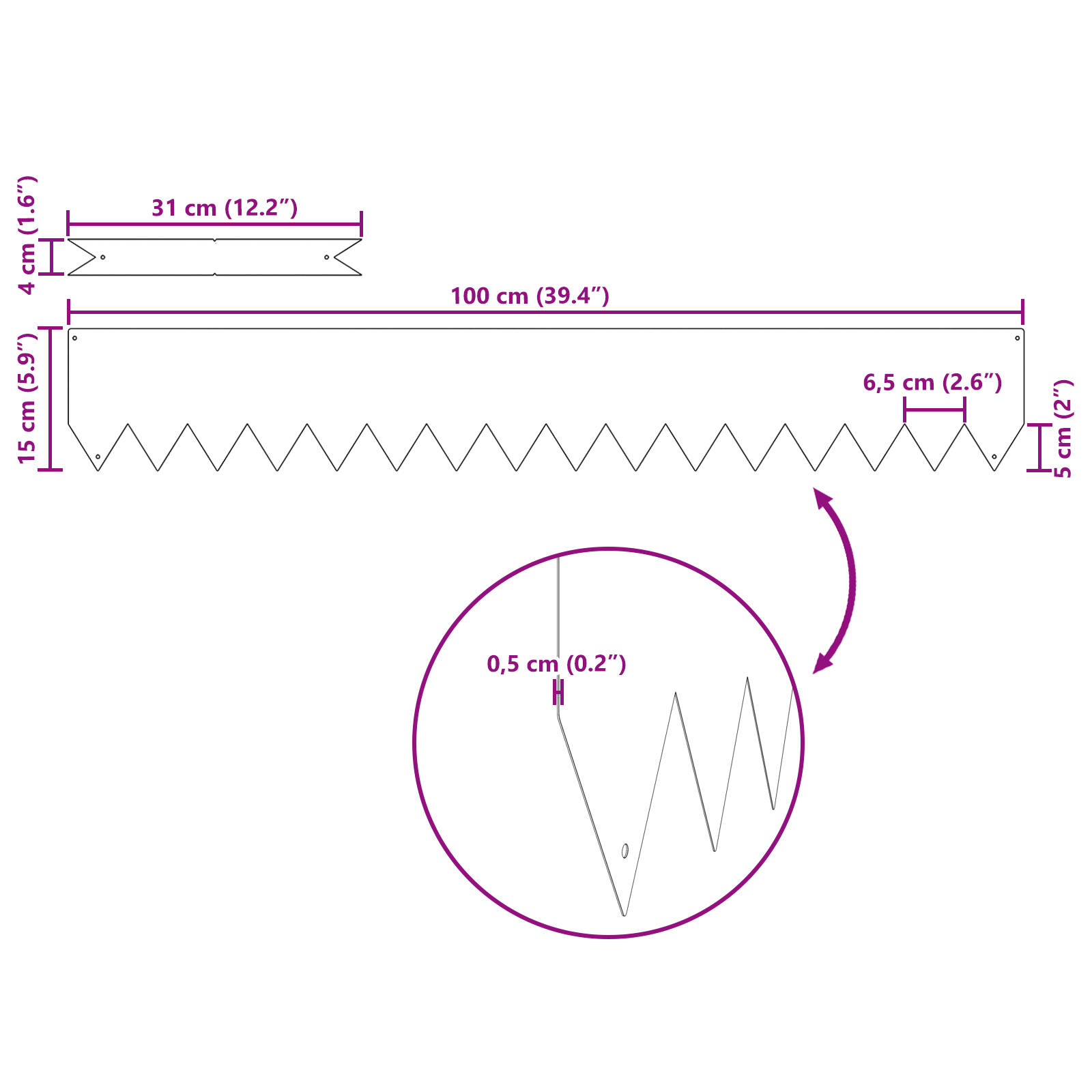 Lawn Edgings 50 pcs 100x0.5x15 cm Galvanised Steel - Image 5