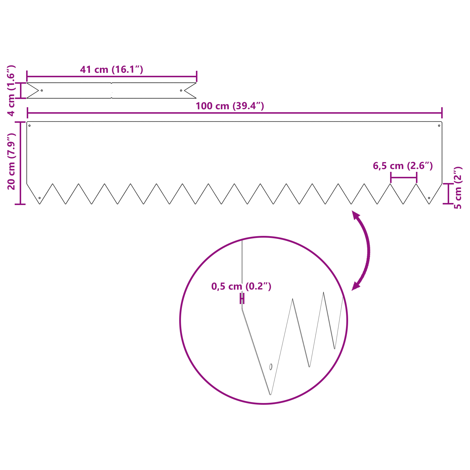 Lawn Edgings 20 pcs 100x0.5x20 cm Stainless Steel - Image 5