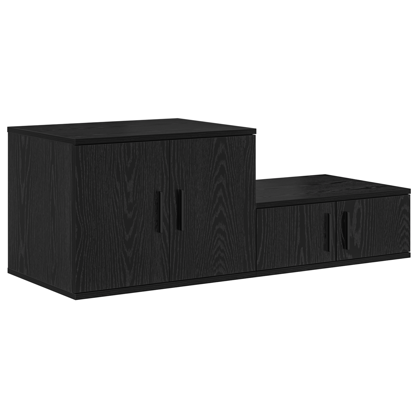 Black Storage Cabinet 118x41x40 cm Made of Engineered Wood - Image 5