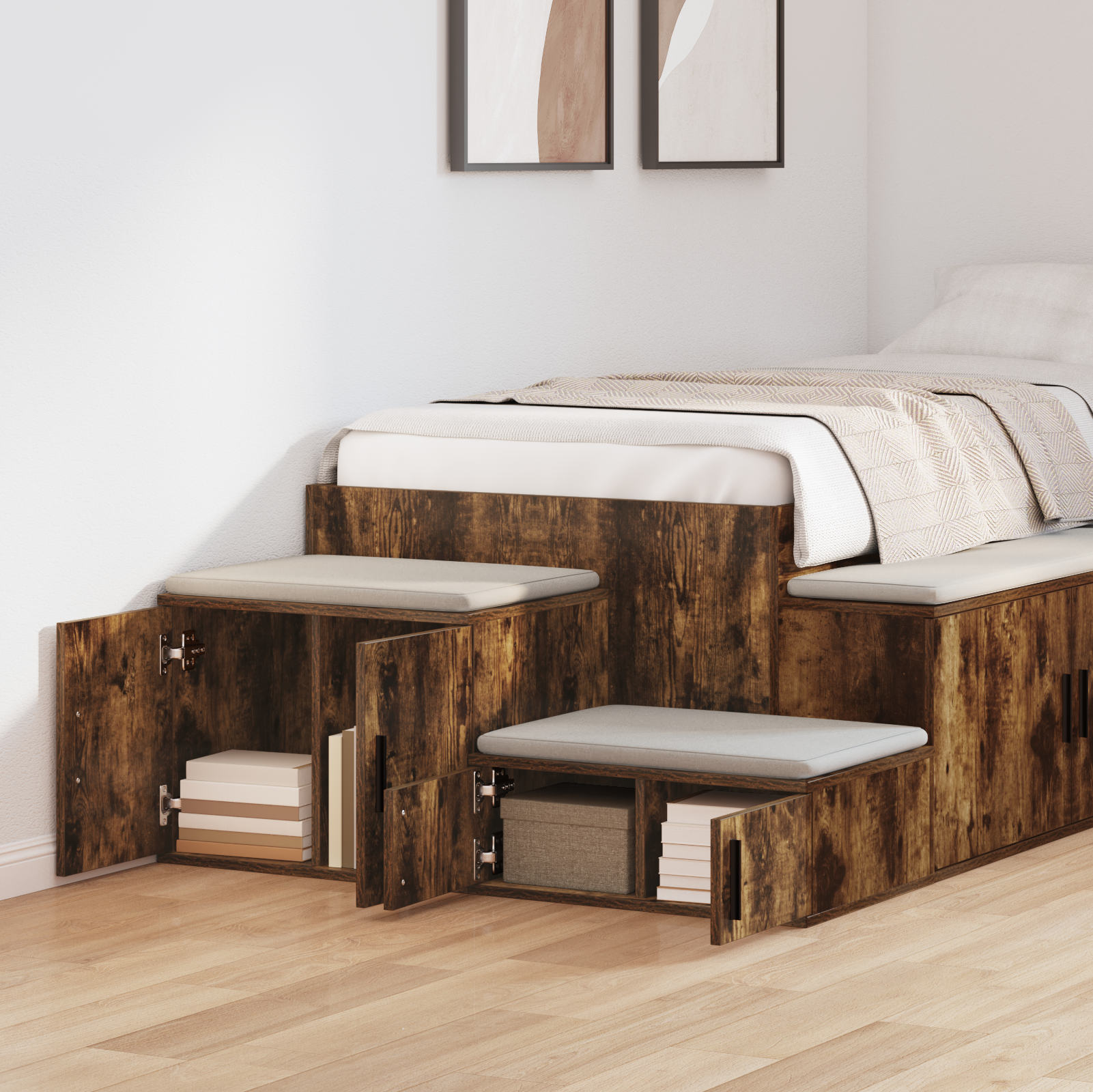 Storage Cabinet in Smoked Oak - 108x41x40 cm - Made of Engineered Wood - Image 4