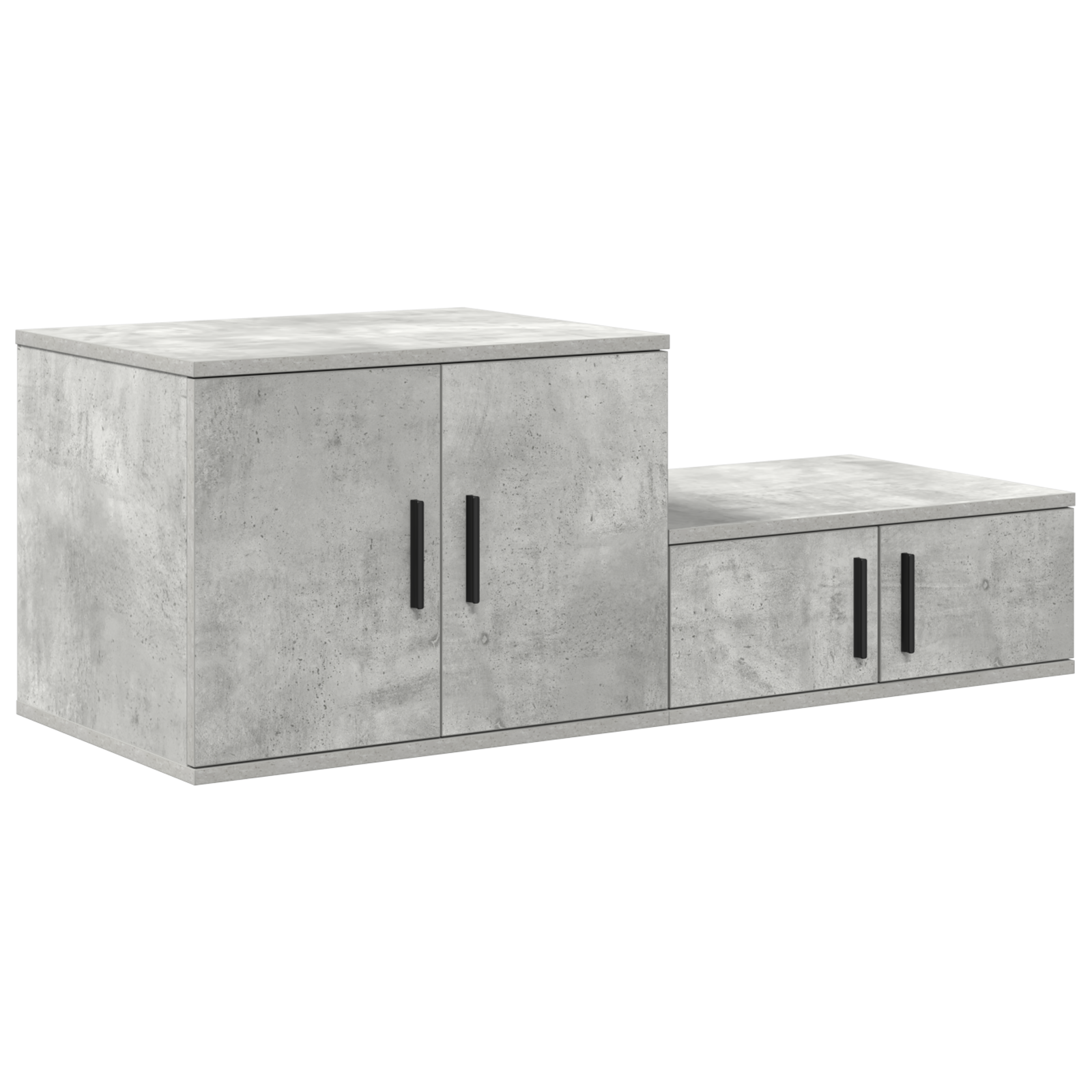Storage Cabinet in Concrete Grey - 103x41x40 cm, Made of Engineered Wood - Image 5