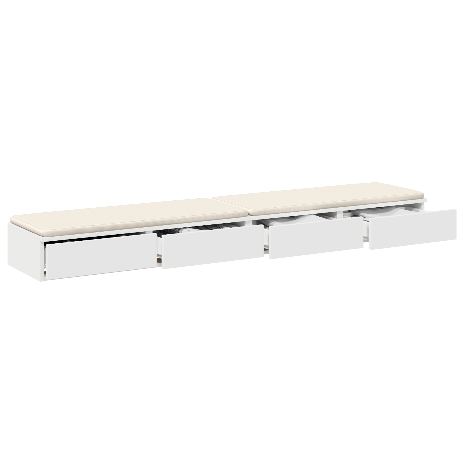 Bed Drawers White 200x36,5x16,5 cm Engineered Wood - Image 3
