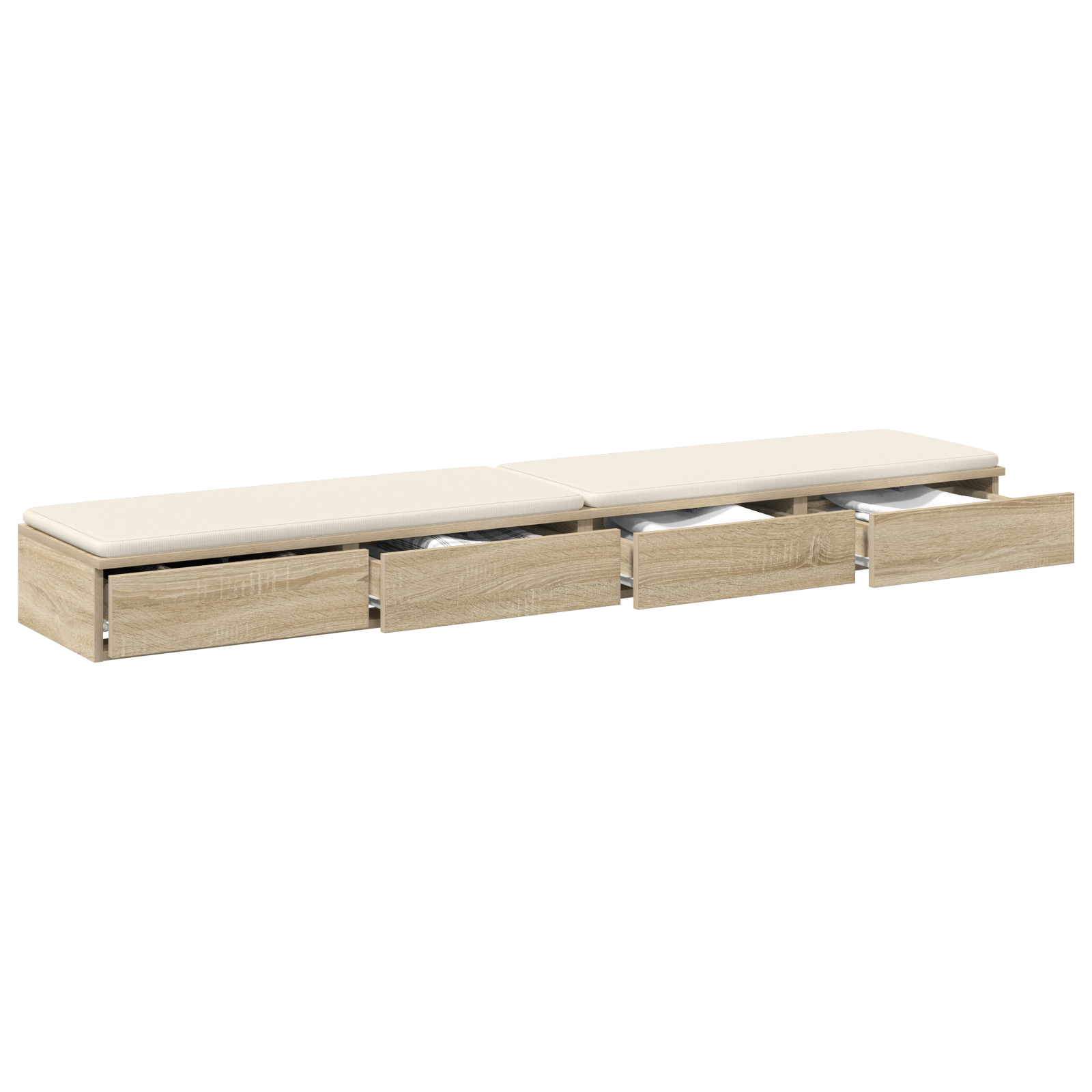 Bed Drawers Sonoma Oak 200x36,5x16,5 cm Engineered Wood - Image 3