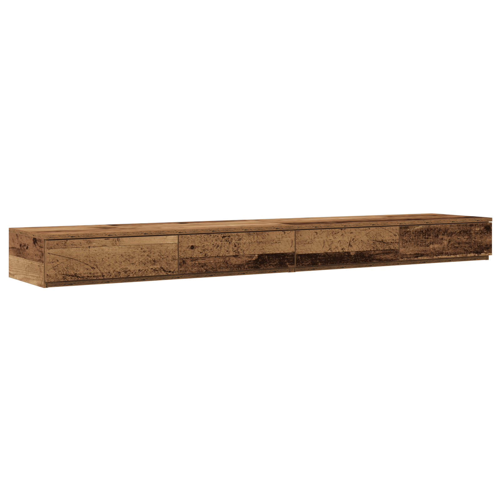 Bed Drawers Old Wood 200x36,5x16,5 cm Engineered Wood - Image 2