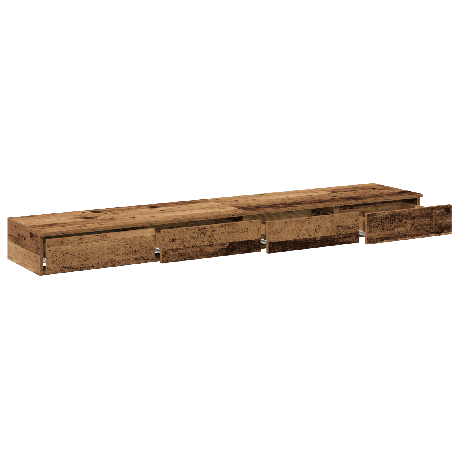 Bed Drawers Old Wood 200x36,5x16,5 cm Engineered Wood - Image 5