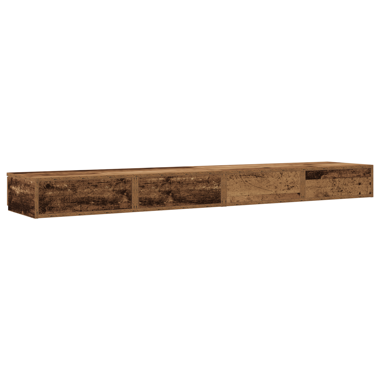 Bed Drawers Old Wood 200x36,5x16,5 cm Engineered Wood - Image 8