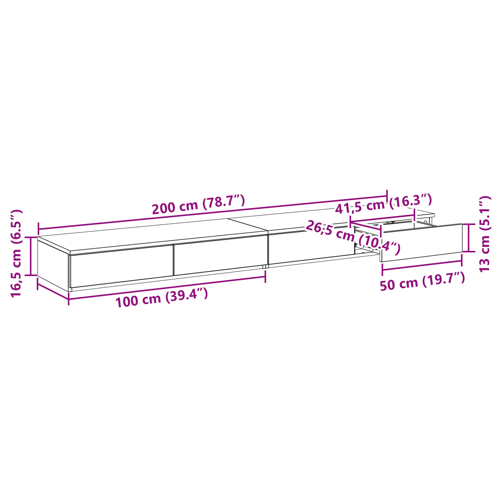 Bed Drawers Old Wood 200x36,5x16,5 cm Engineered Wood - Image 11