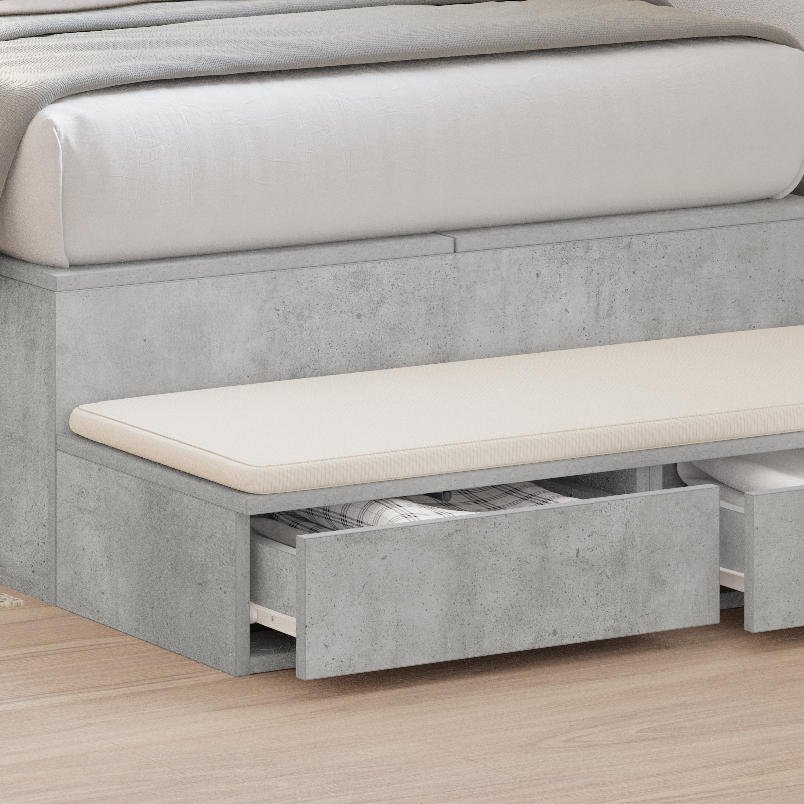 Bed Drawers Concrete Grey 80x36,5x16,5 cm Engineered Wood - Image 4