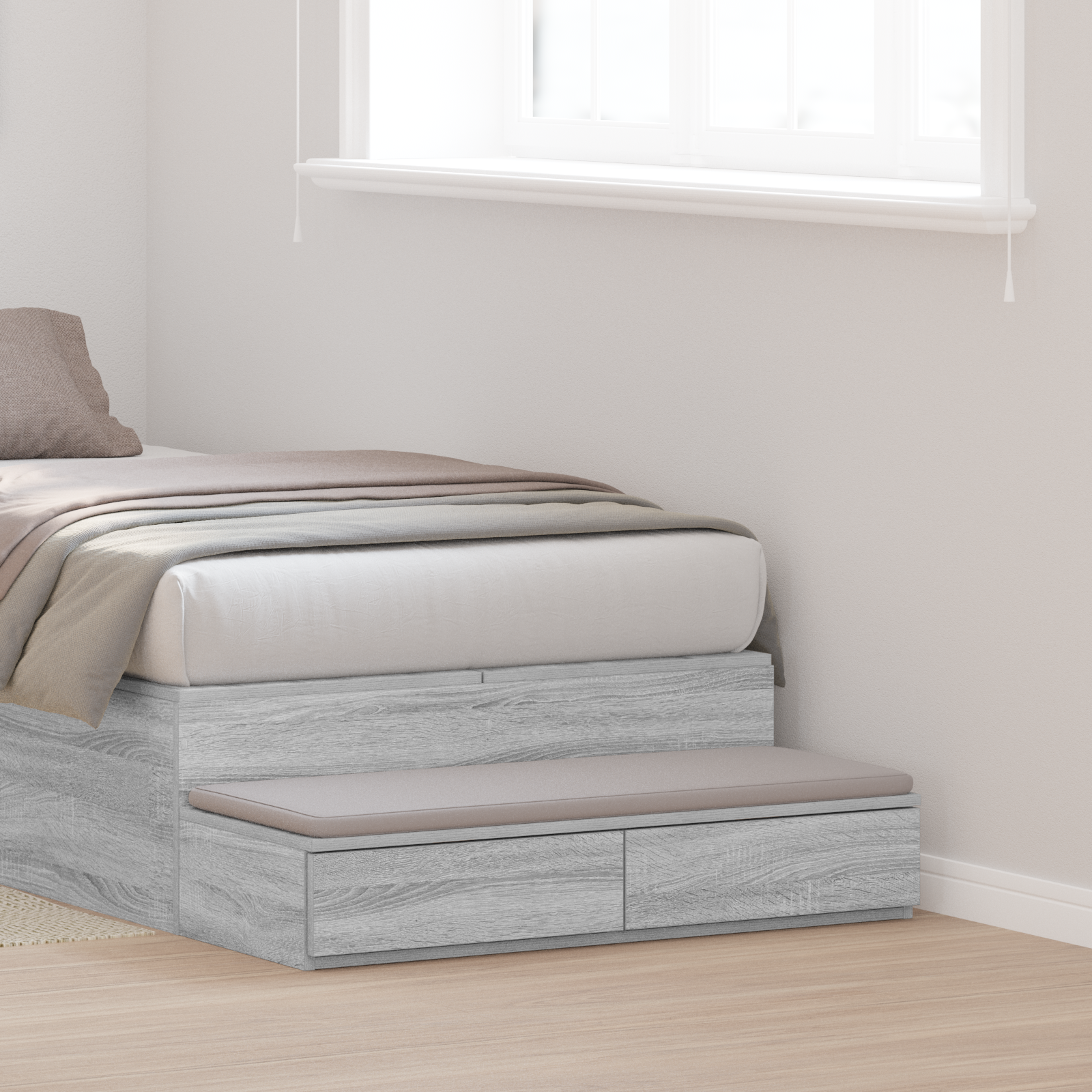 Bed Drawers Grey Sonoma 80x36,5x16,5 cm Engineered Wood