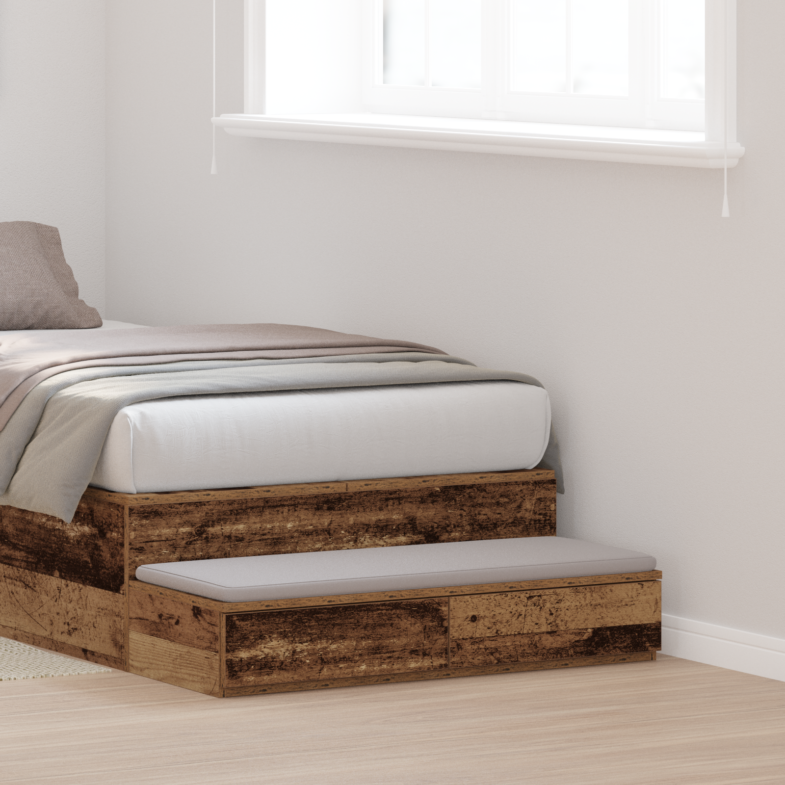 Bed Drawers Old Wood 80x36,5x16,5 cm Engineered Wood