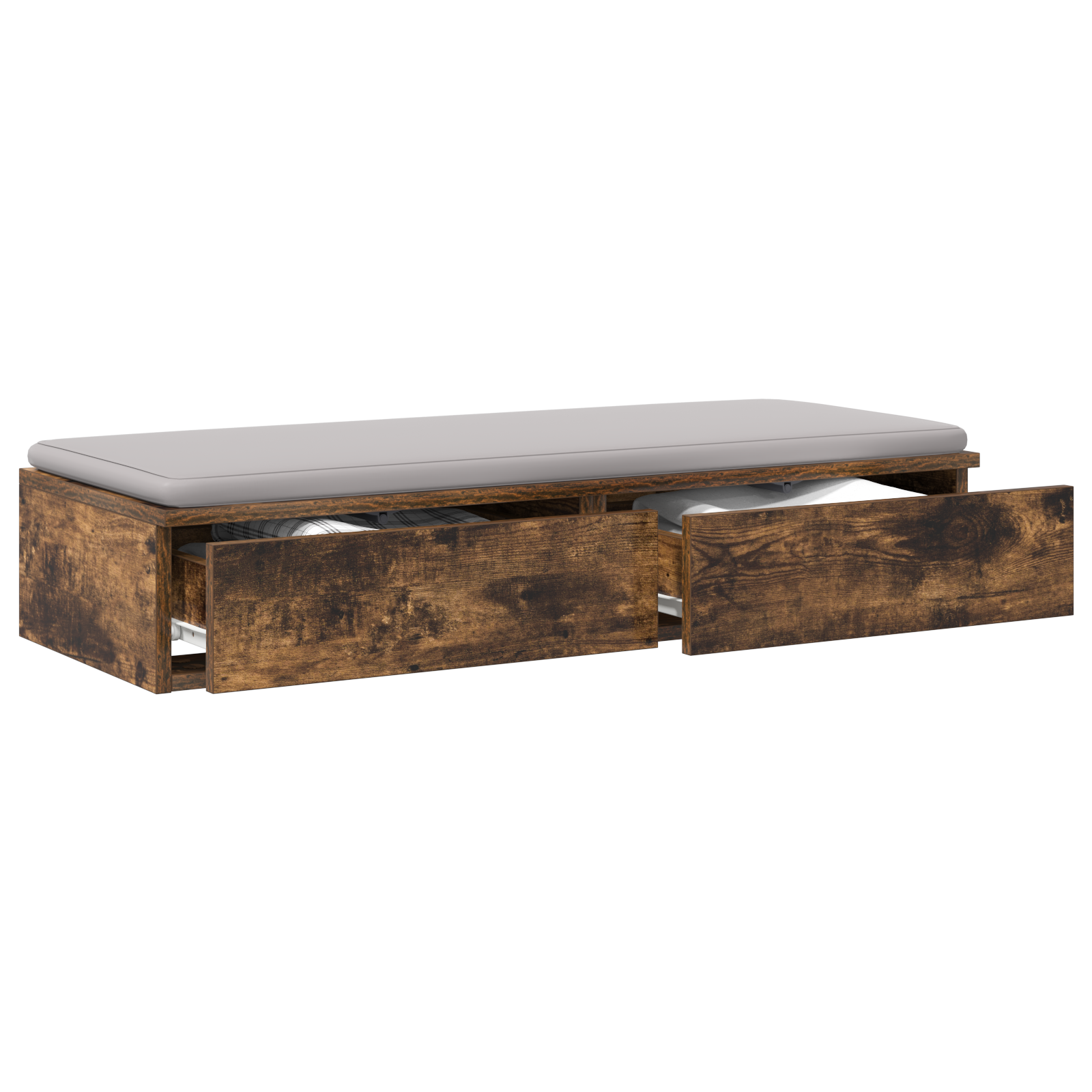 Smoked Oak Bed Drawers - 90 x 36.5 x 16.5 cm - Made of Engineered Wood - Image 3