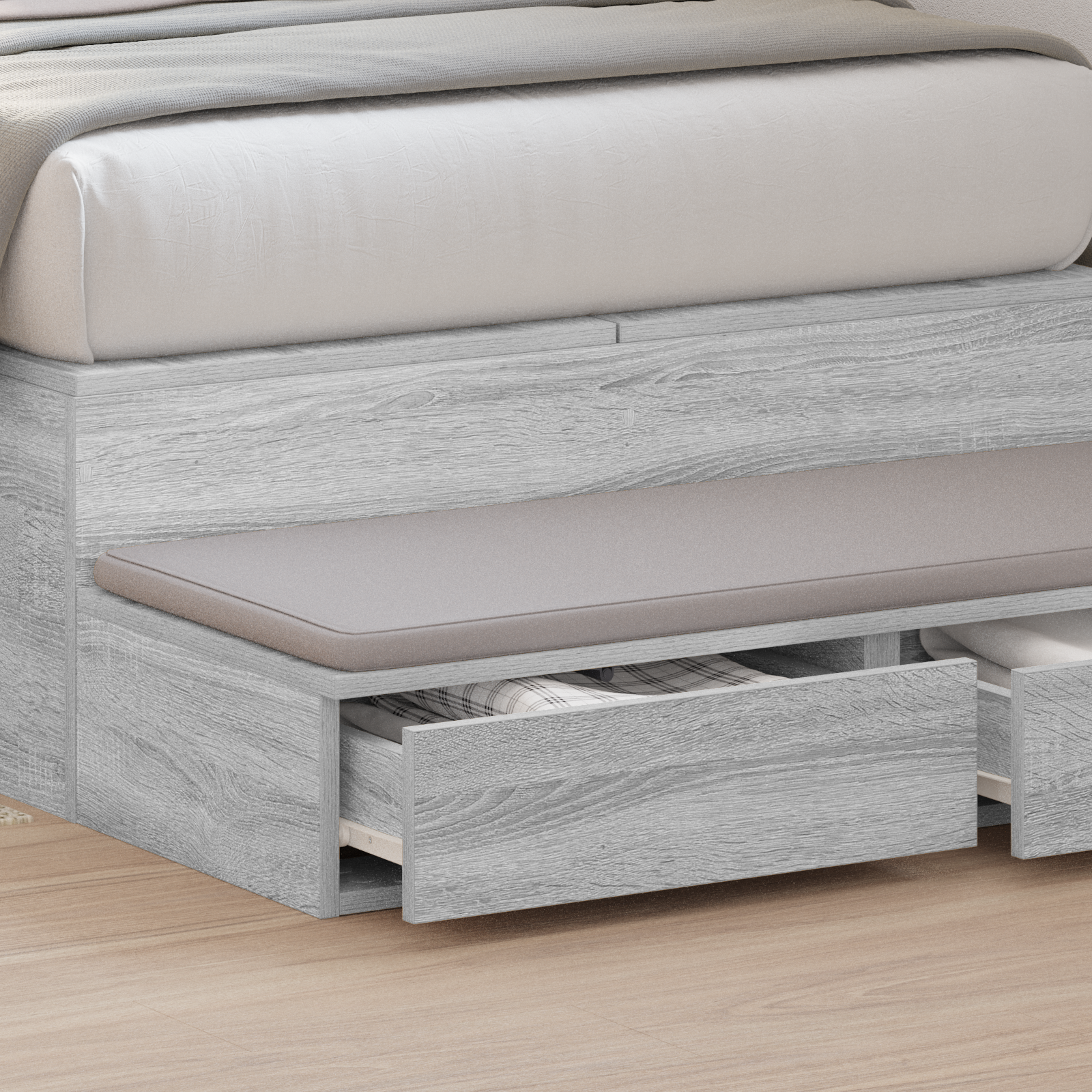 Bed Drawers in Grey Sonoma - 90x36.5x16.5 cm - Made from Engineered Wood - Image 4