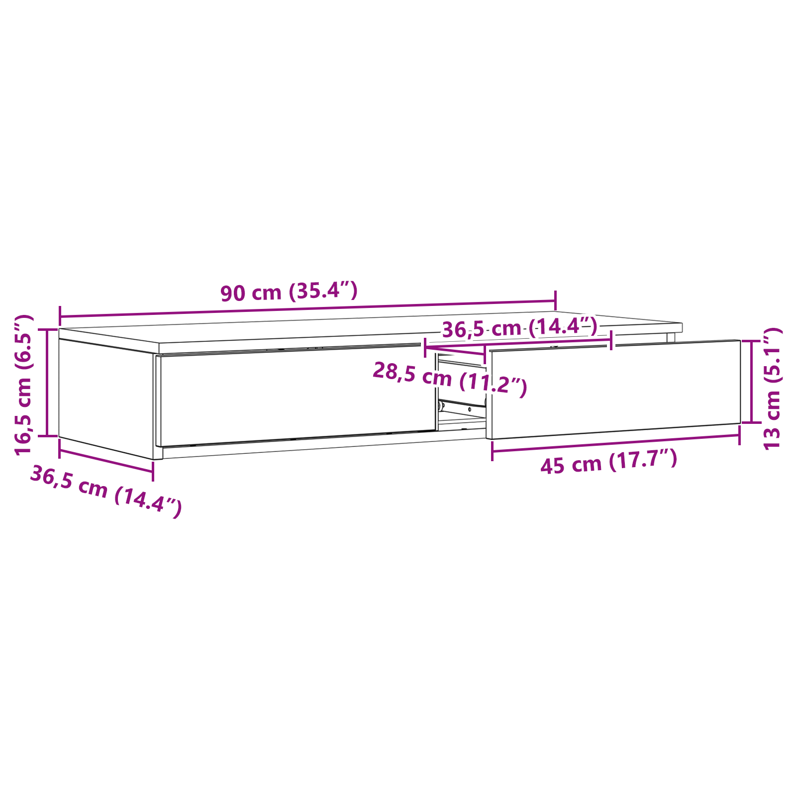 Чекмеджета за легло Арт Дъб 90x36,5x16,5 см Инженерна дървесина - Image 11